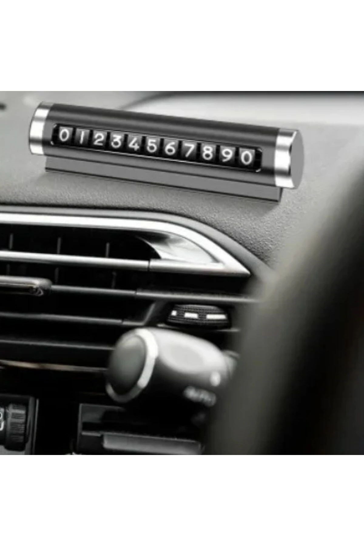 Alüminyum Kasa Siyah Renk Çevirmeli Araç Içi Telefon Numaratörü Park Oto Numaratörü