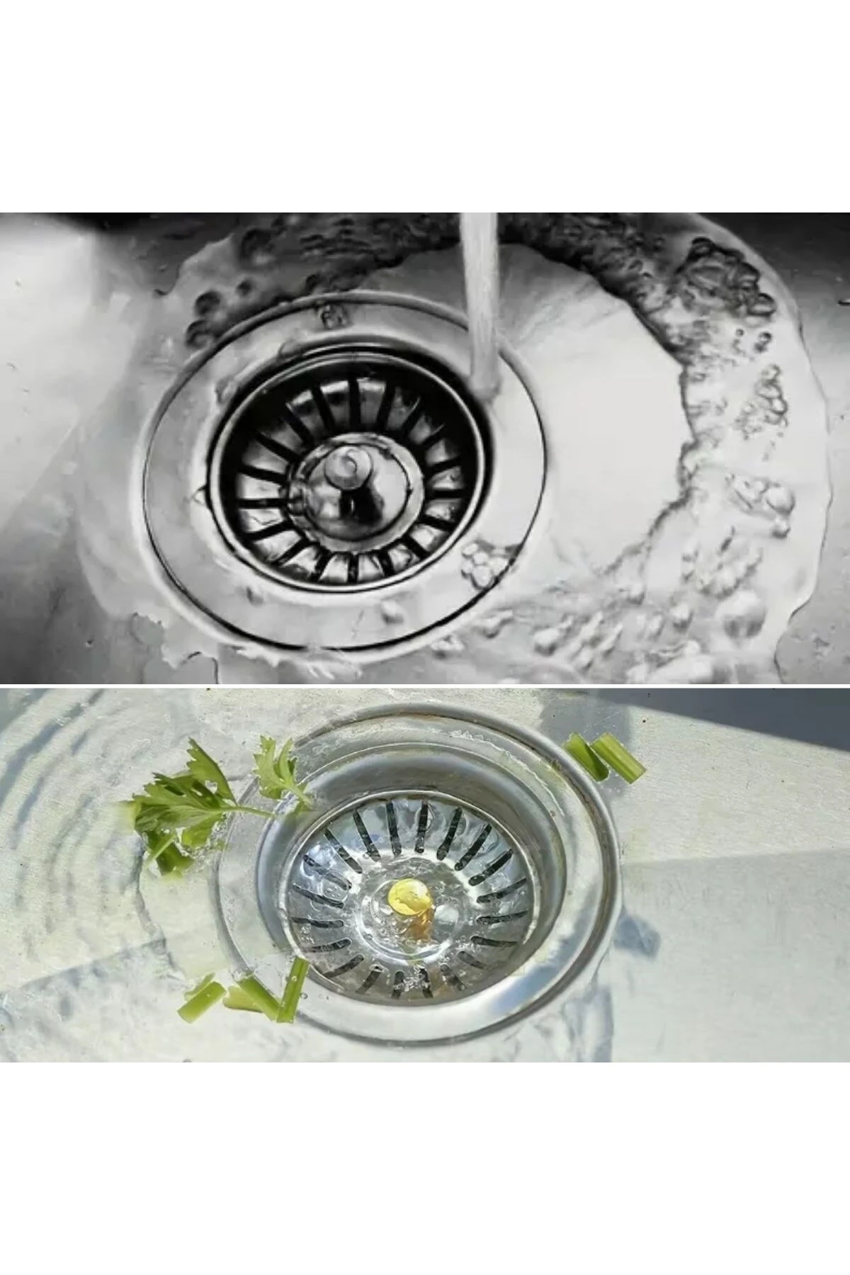 ® Paslanmaz Çelik Mutfak Evye Lavabo Süzgeci Lavabo Gideri Atık Gıda Tıpası