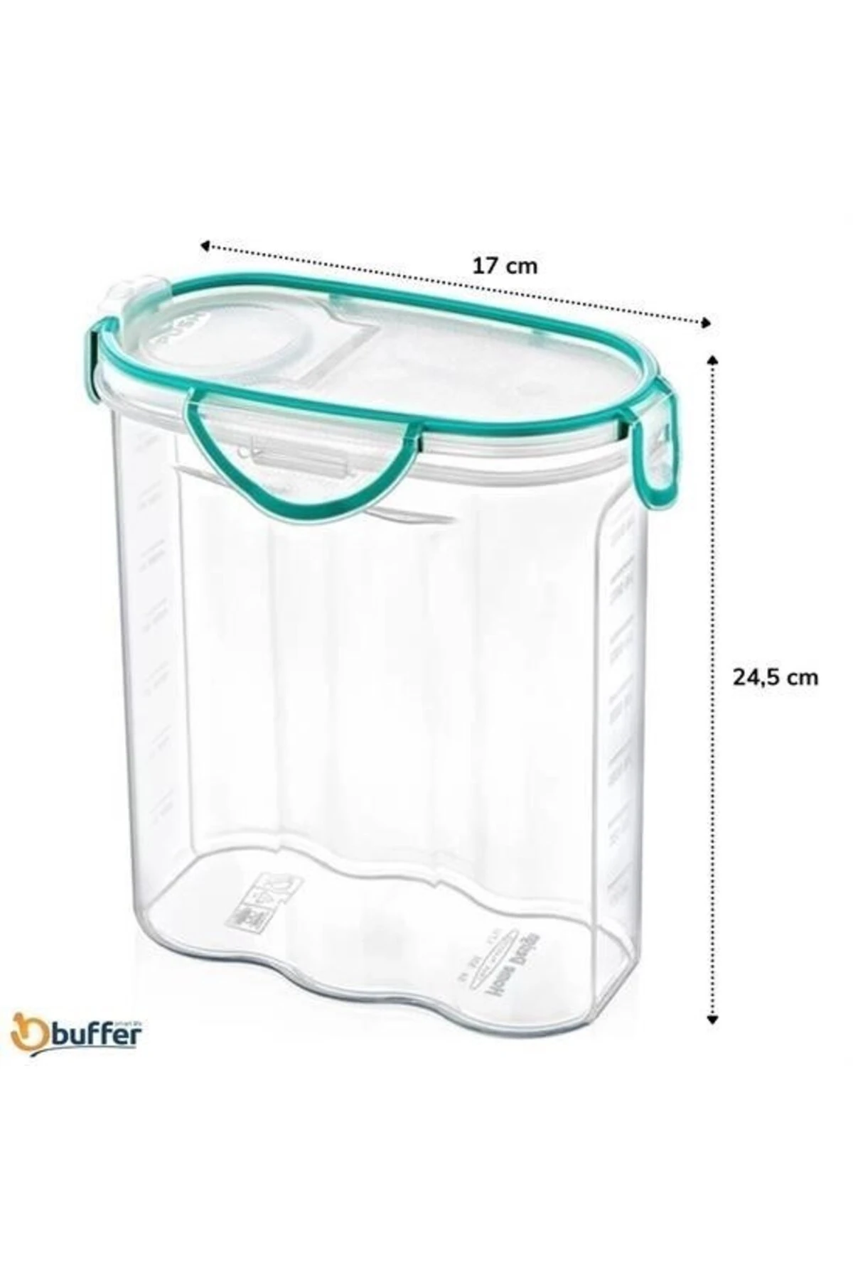 ® Kilitli Kapaklı Contalı Hava,Su Sıvı Geçirmez 2,4 Litre Erzak Saklama Kabı-SA590