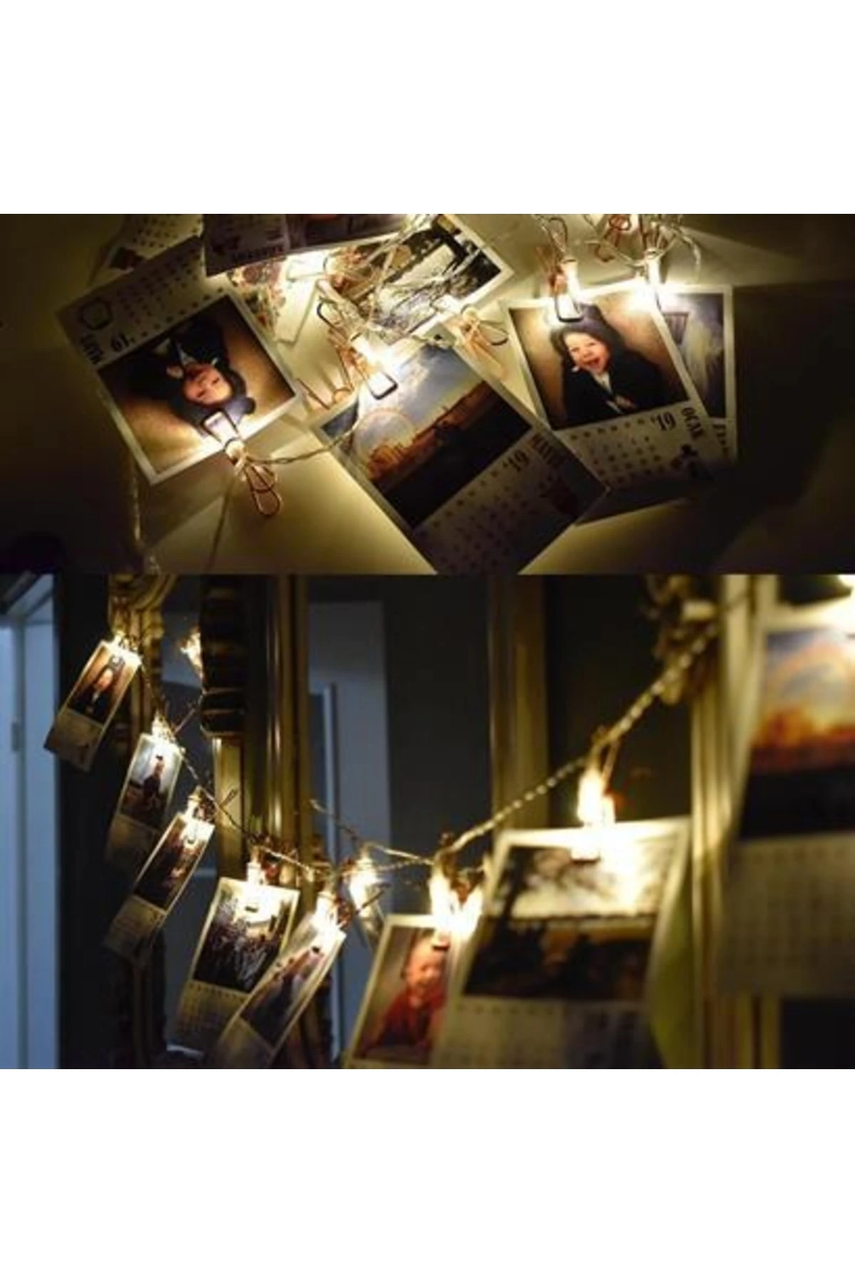 roichil® Bakır Renkli Led Işıklı Fotoğraf Asma Işık Süsleme Mandalları