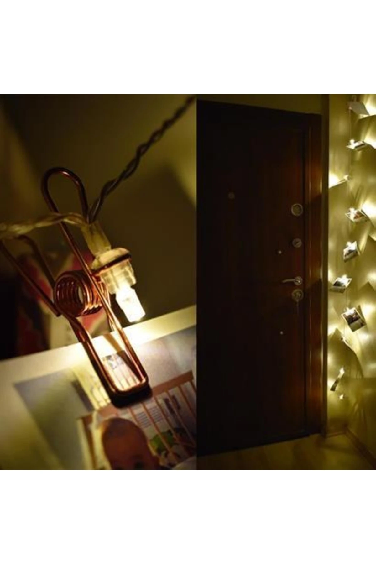 roichil® Bakır Renkli Led Işıklı Fotoğraf Asma Işık Süsleme Mandalları