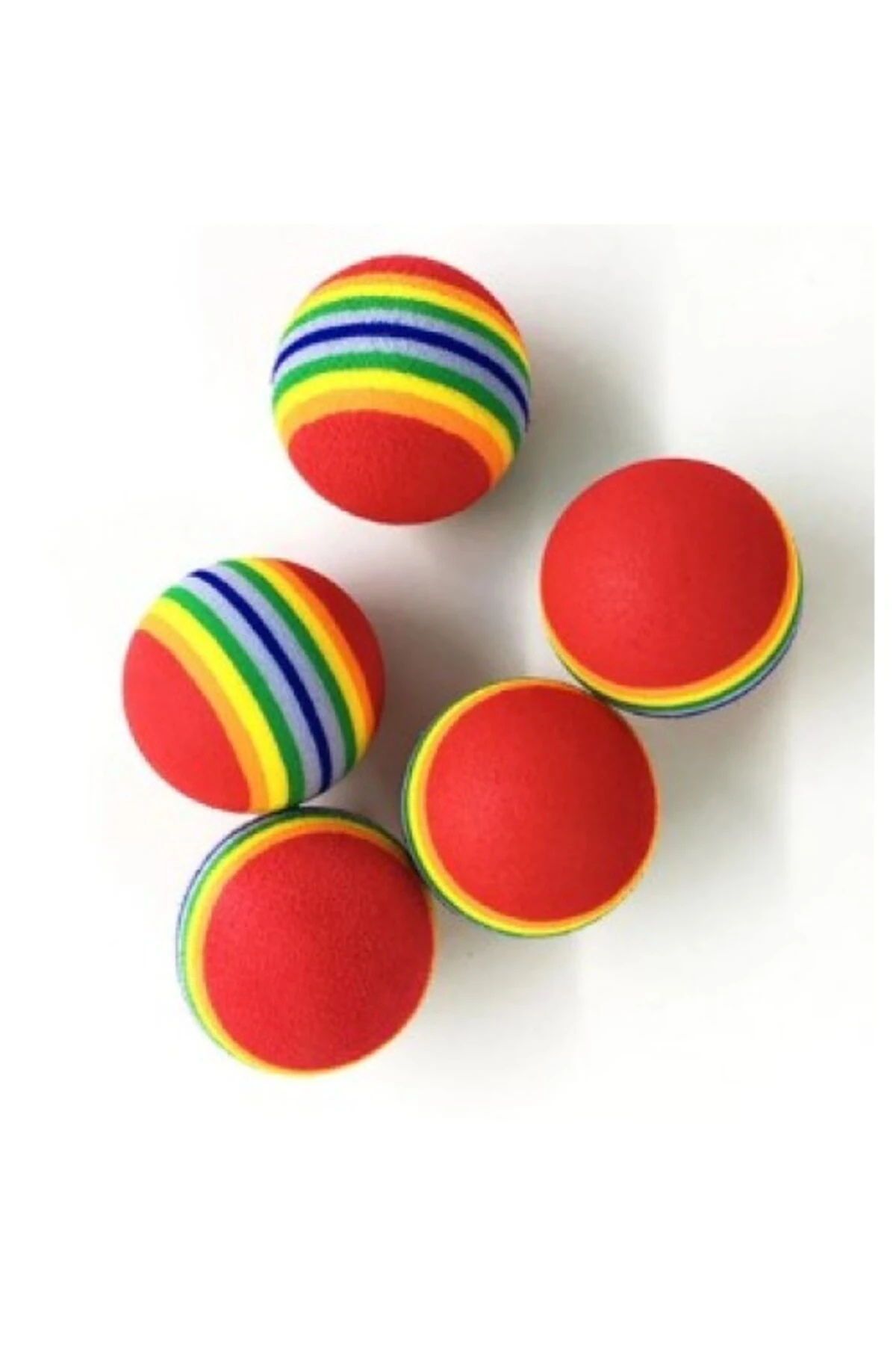 2 ADET GÖKKUŞAĞI RENKLI KEDI KÖPEK OYUN TOPU