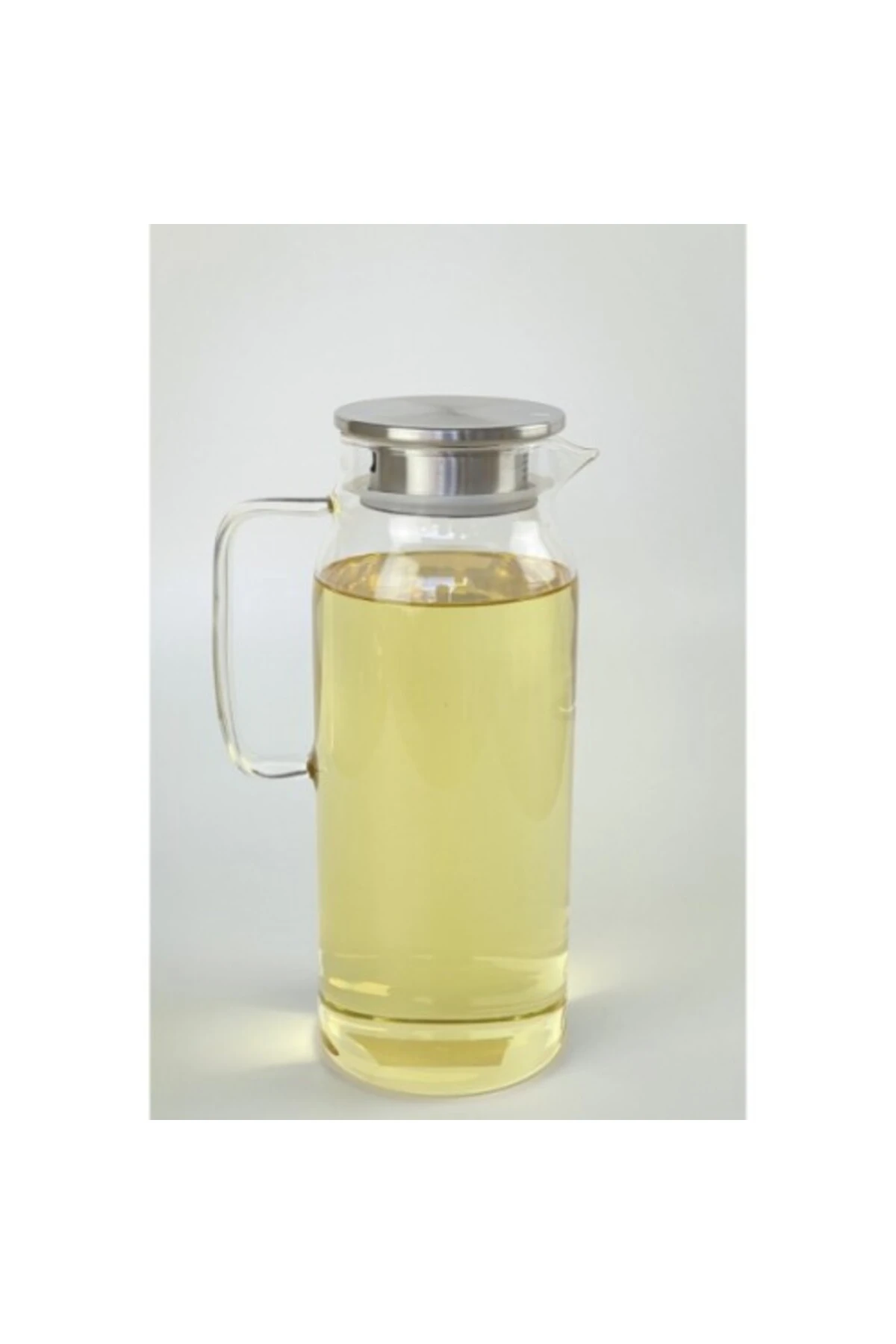 1500 ml Borosilikat Cam Su Sürahisi - Metal Kapaklı ve Isıya Dayanıklı