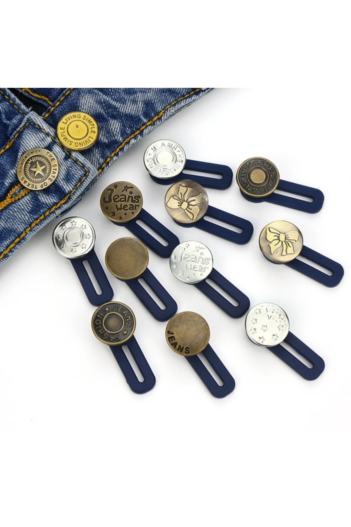 10 Adet Yedek Kot Düğmeleri Beden Genişletici