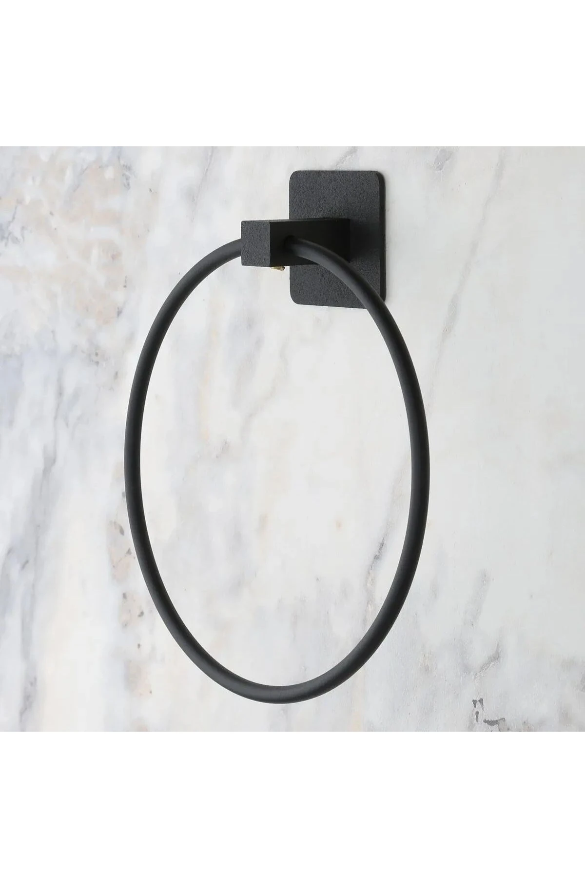 Kendiliğinden Yapışkanlı Siyah Paslanmaz Metal Yuvarlak Havluluk