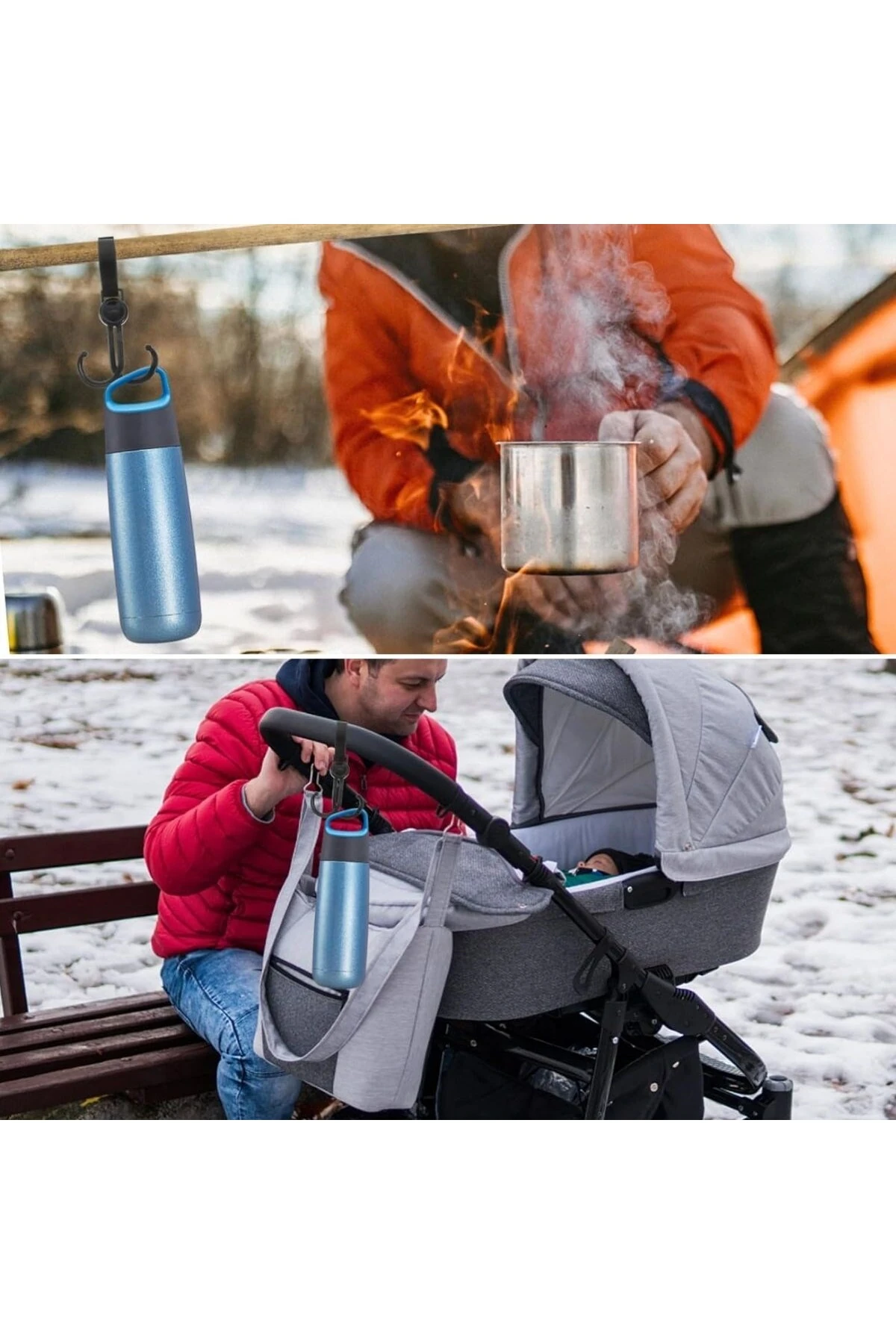 ® 2'li Bebek Arabası, Motor, Bisiklet Eşya Taşıma Aparatı Plastik Kanca