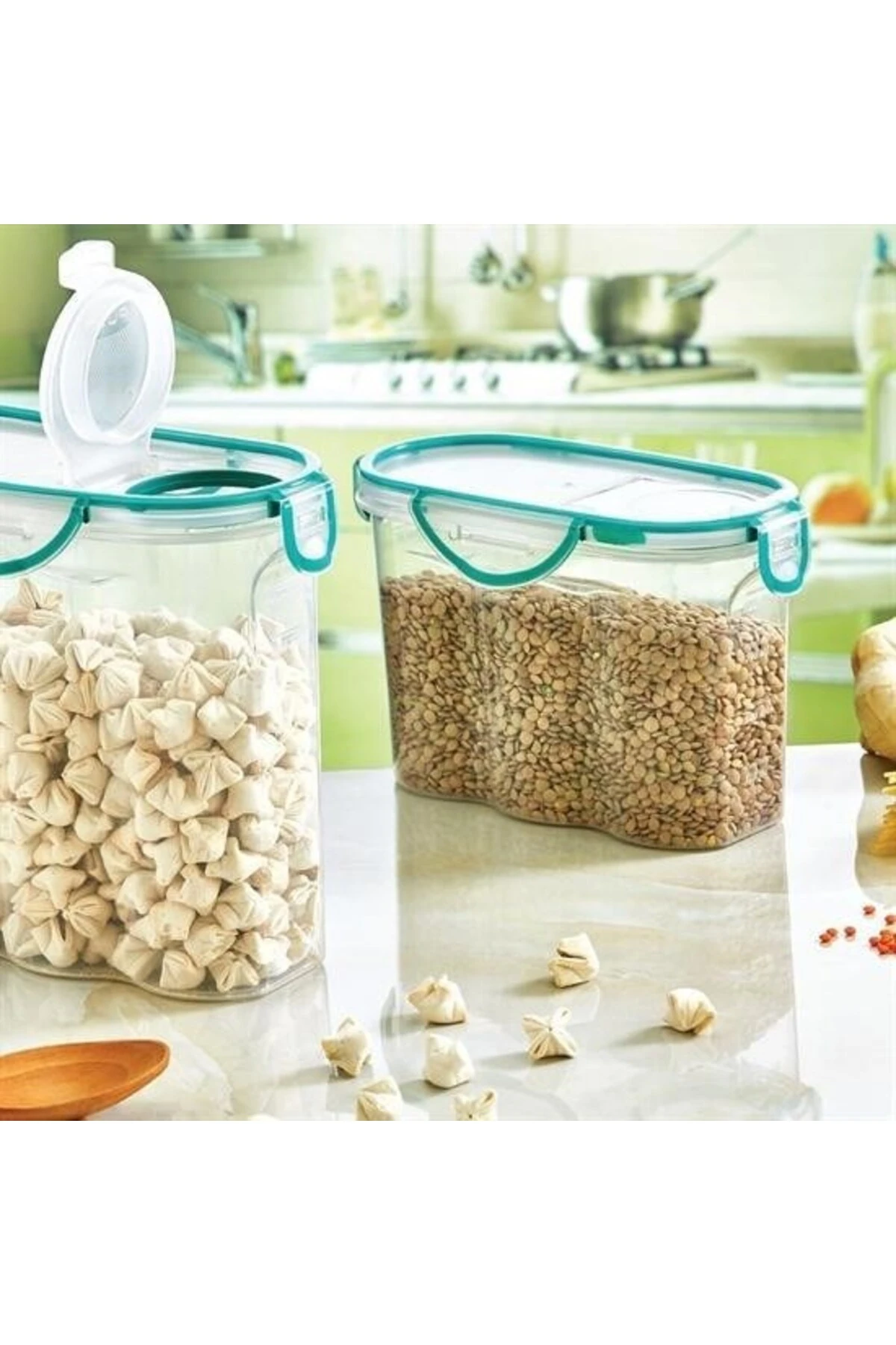 ® Kilitli Kapaklı Contalı Hava,Su Sıvı Geçirmez 1,2 Litre Erzak Saklama Kabı-SA580