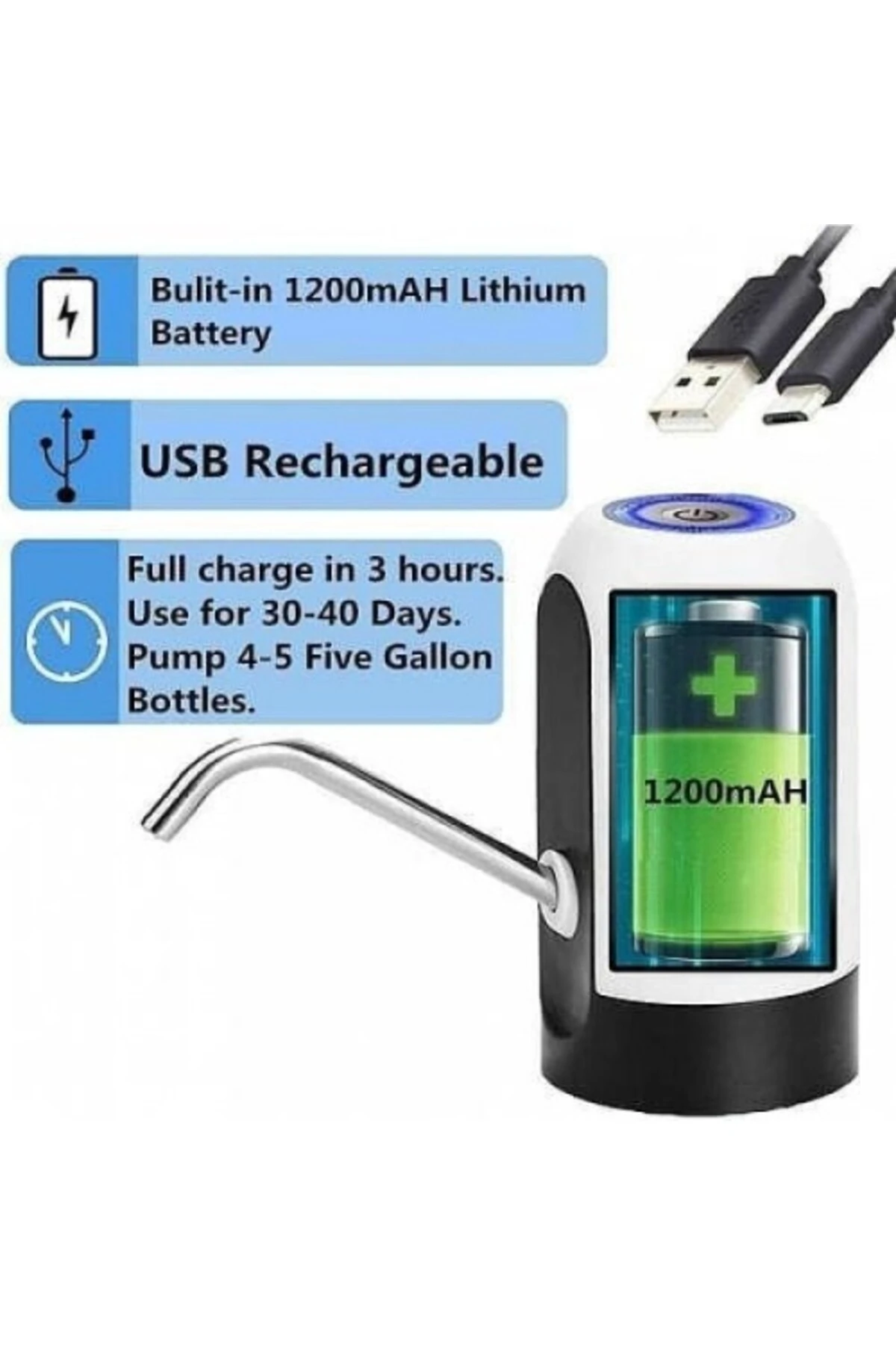 Şarjlı Damacana Su Pompası