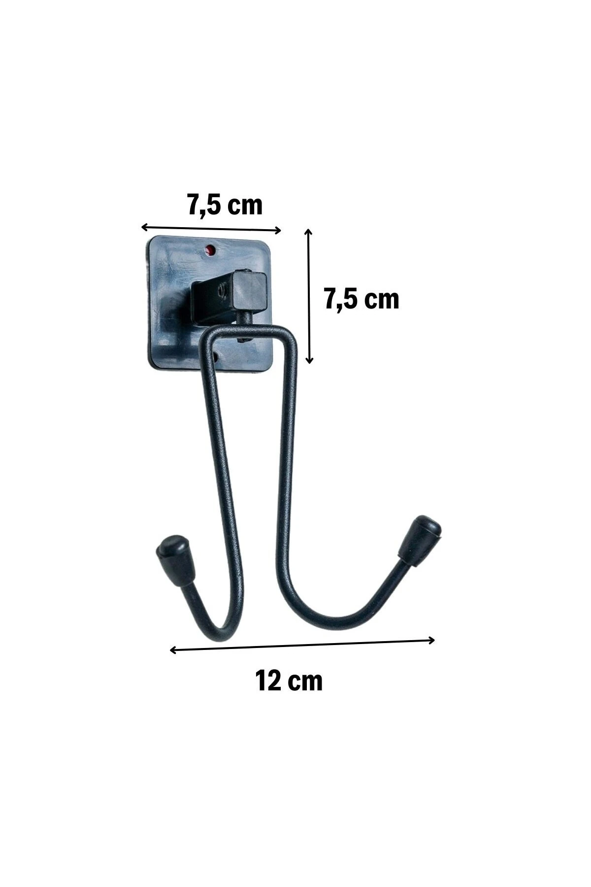 Kendiliğinden Yapışkanlı Siyah Paslanmaz Metal Bornoz ve Havlu Askılığı