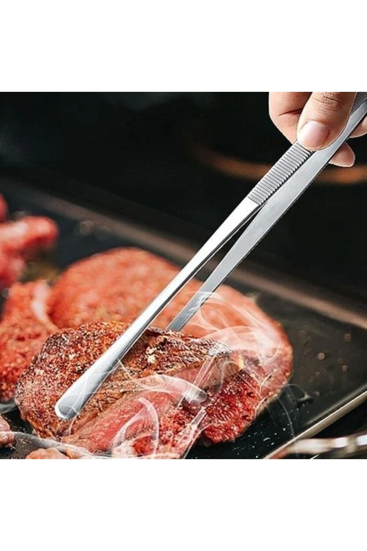 ®  Yiyecek Servis Maşası Air Fryer  Master Chef Şef Cımbızı Et Kızartma Barbekü Aleti 30 Cm