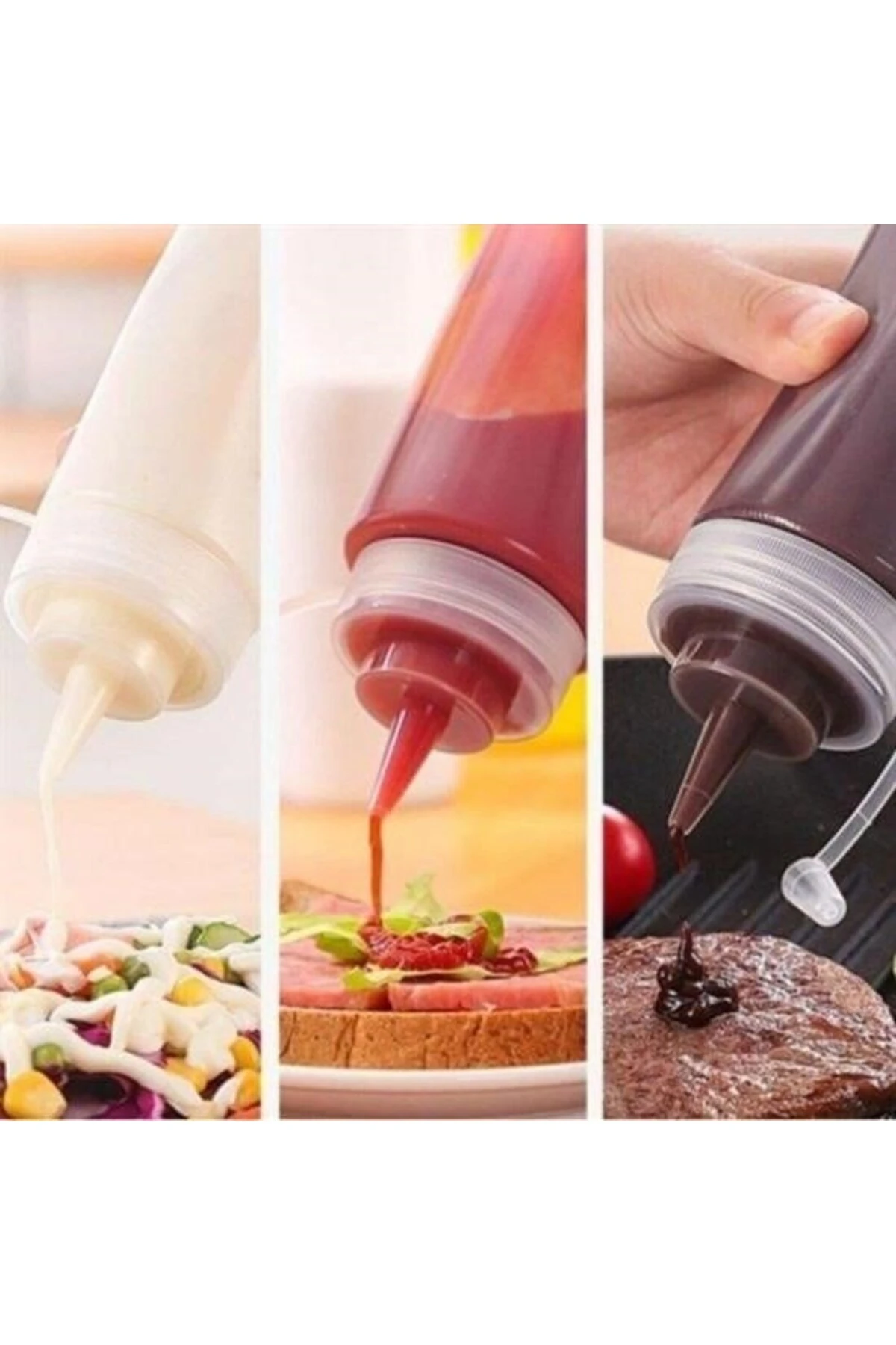 ® Şeffaf Kapaklı Sızdırmaz Yağlık Sosluk Şişesi Plastik Yağdanlık 400 ml AP-9028