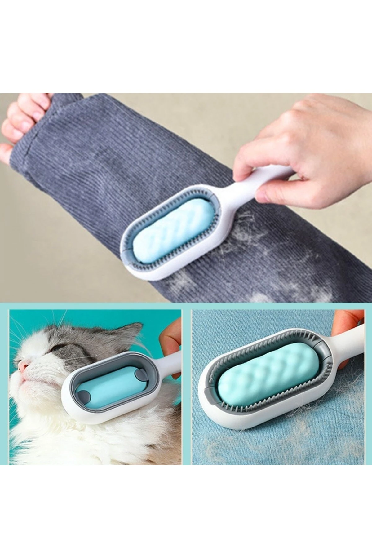 ® Evcil Hayvanlar İçin Çift Taraflı Pet Fırçası Nemli Tüy Tarama Tarağı