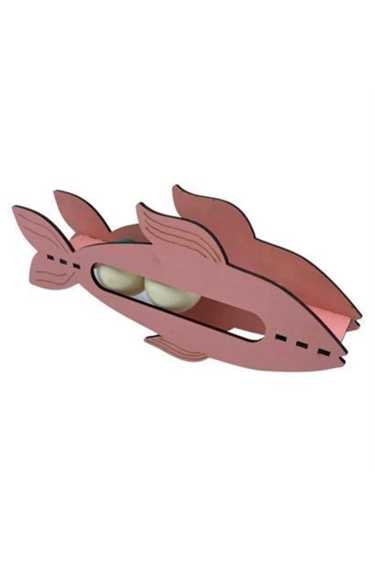 roichil® Kediler Için Ahşap 2 Toplu Eğimli Sevimli Balık Şeklinde Eğitim Amaçlı Oyuncak