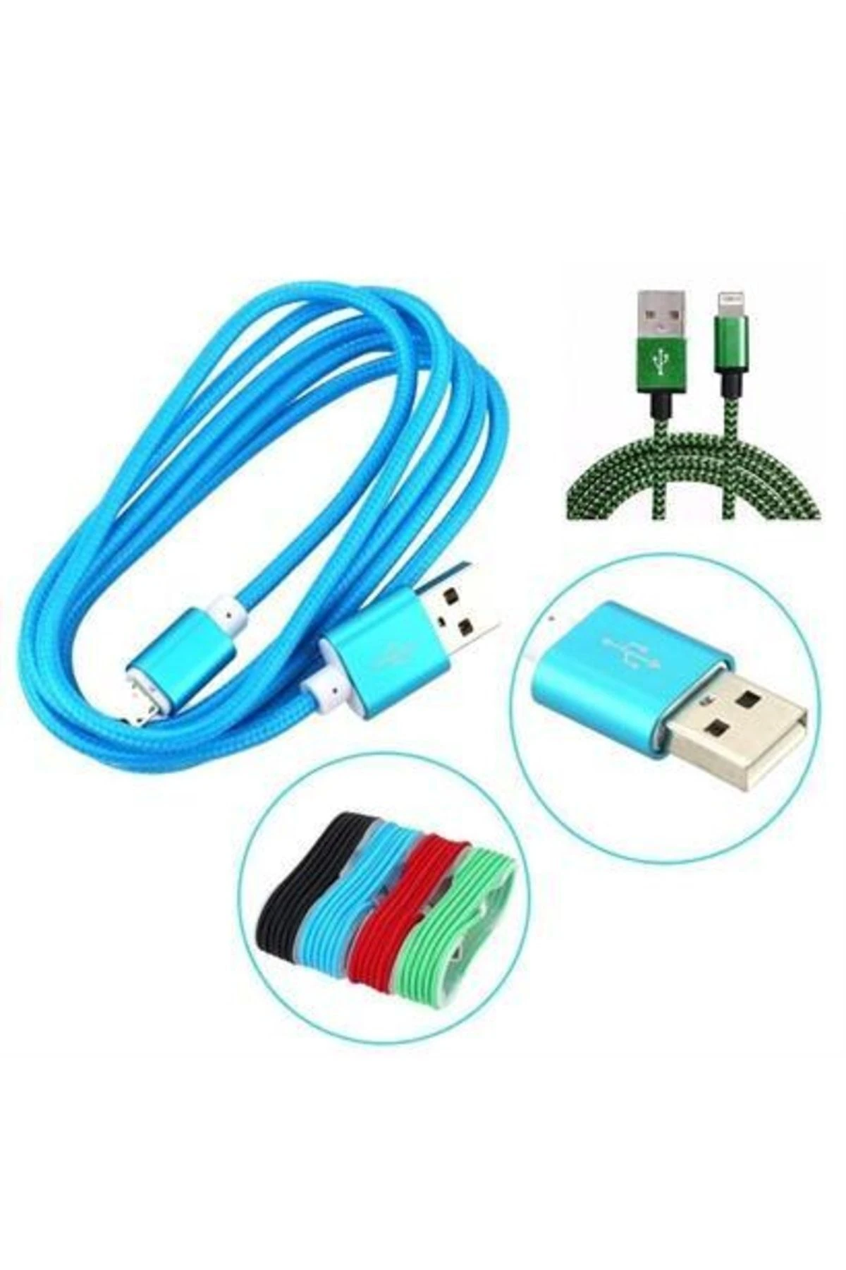 roichil® 1.5 Metrelik Örgü Şeklinde Apple Iphone Ipad Data Şarj Kablosu