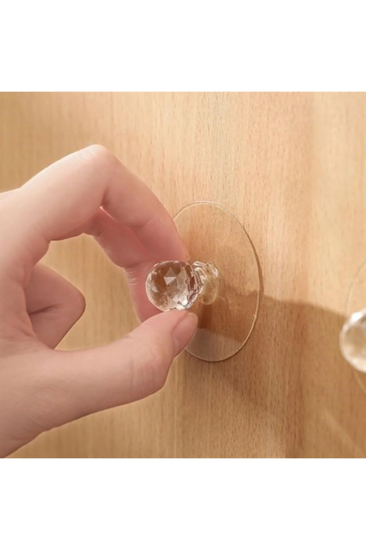 ® 2 Adet Kristal Kendiliğinden Güçlü Yapışkanlı Kulp Askısı Tutma Kolu