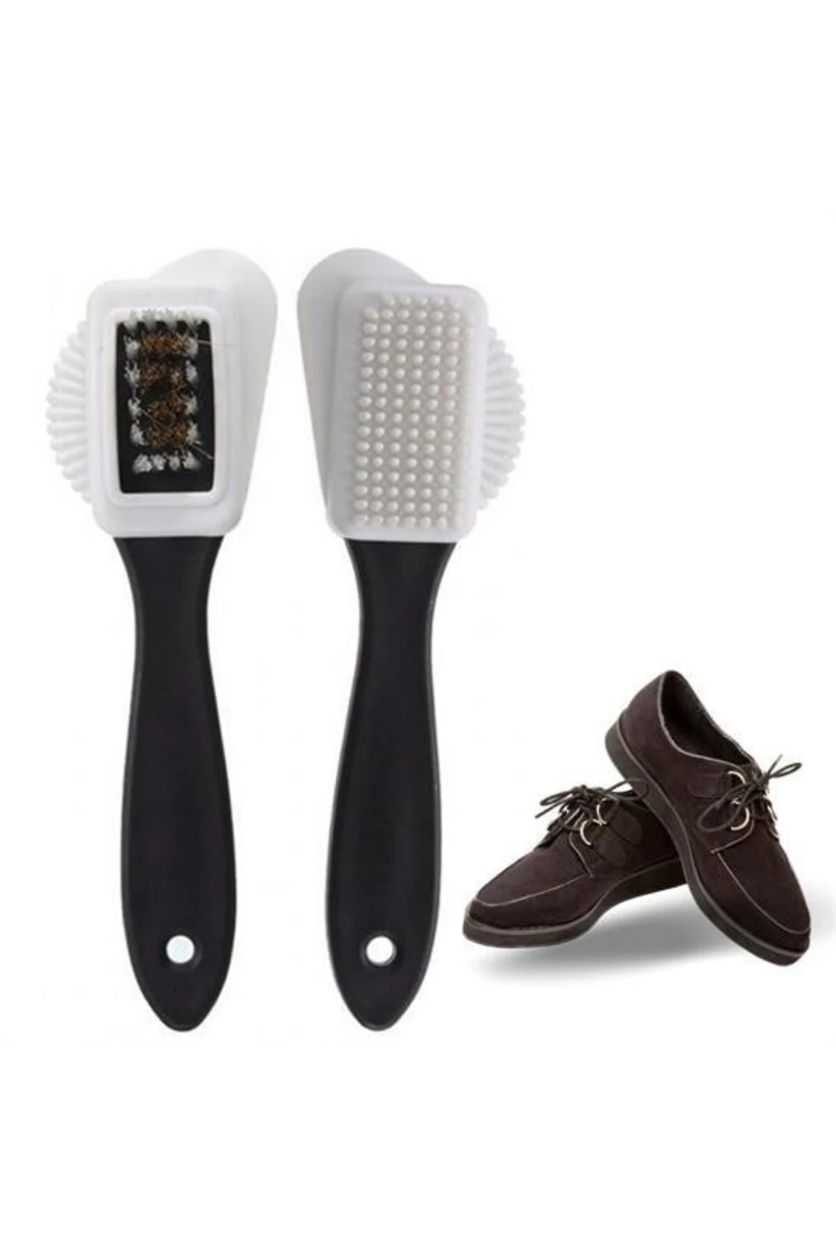 Çift Taraflı Pratik Taşınabilir Süet Nubuk Deri Çizme Bot Ayakkabı Temizleme Bakım Fırçası