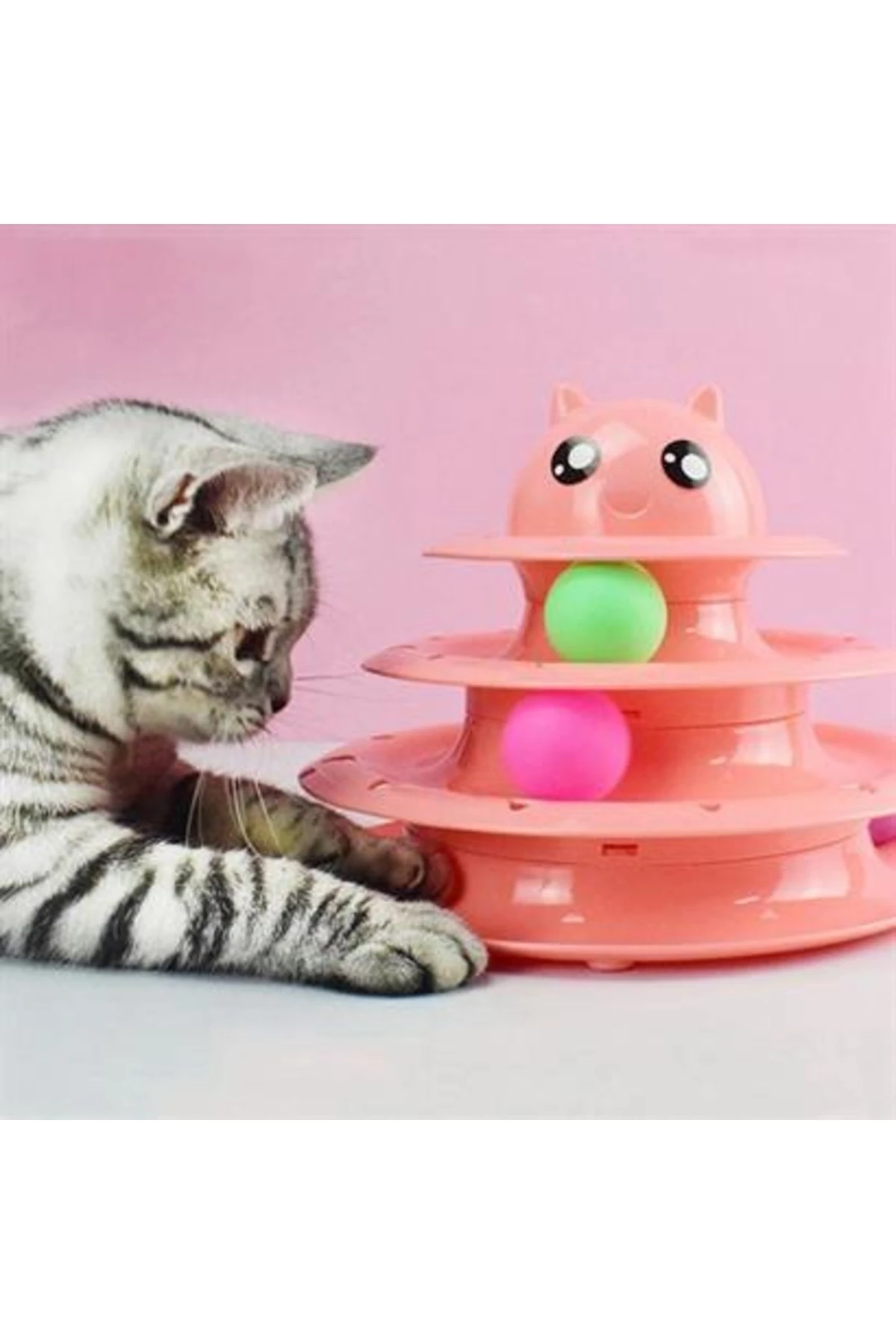 roichil® Tower Of Tracks Eğlenceli Üç Katlı Kedi Oyuncağı Seti Kedi Oyunu
