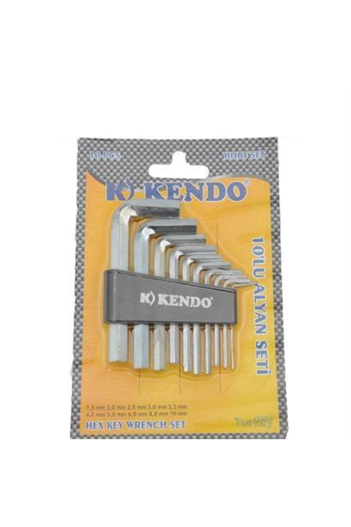 10 Parça Çelik Alyan Seti Kısa Düz Köşe Alyan Anahtar Takımı