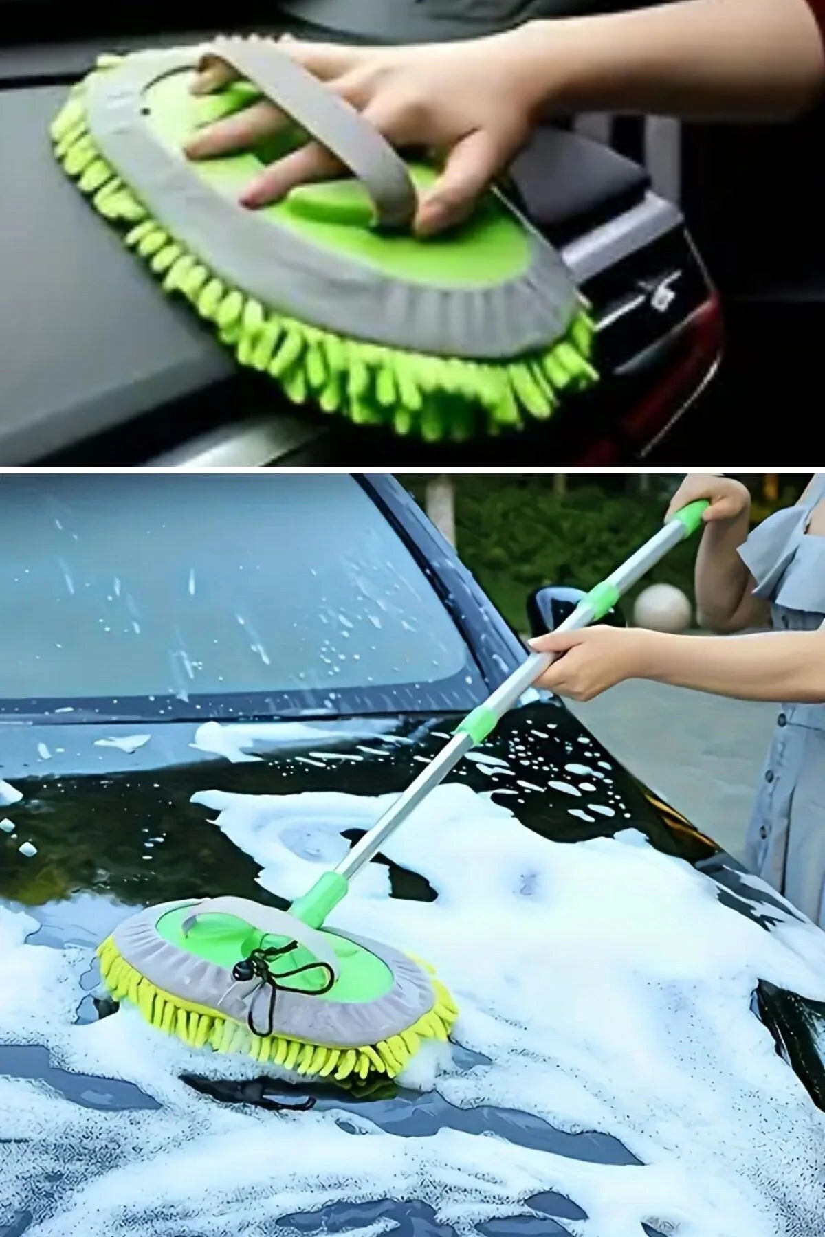 Yedek Mikrofiber Bezli Oto Yıkama Mop Seti