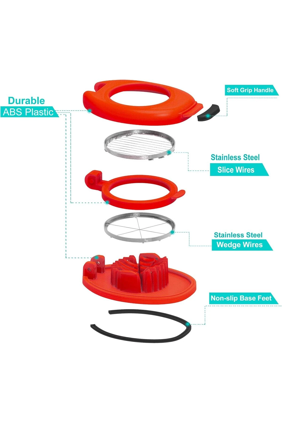 Haşlanmış Yumurtalar için Yumurta Dilimleyici, Yumurtayı Dilimler halinde Kesmesi Kolay