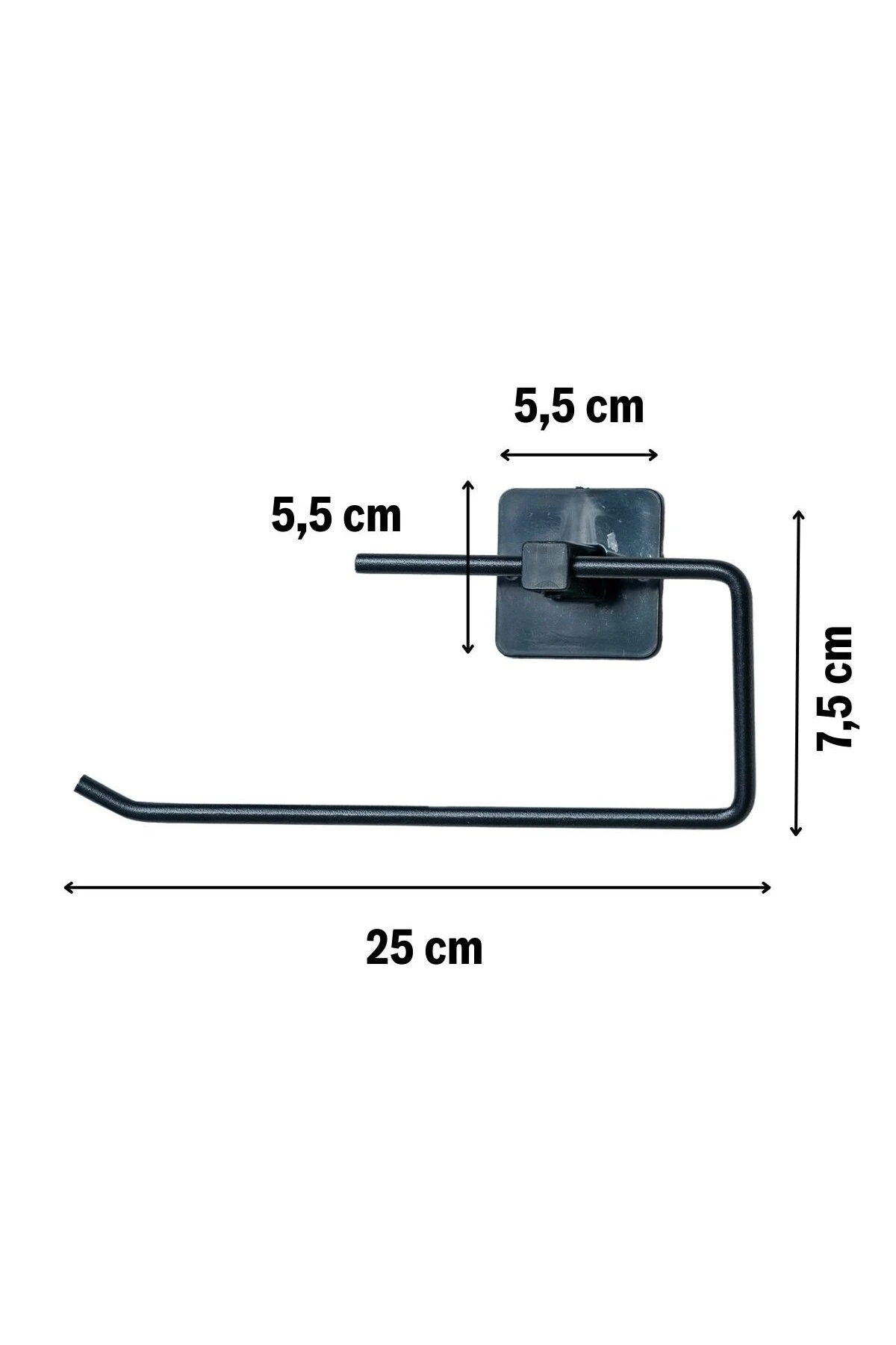 Kendiliğinden Yapışkanlı Siyah Paslanmaz Metal Rulo Havluluk Aparat