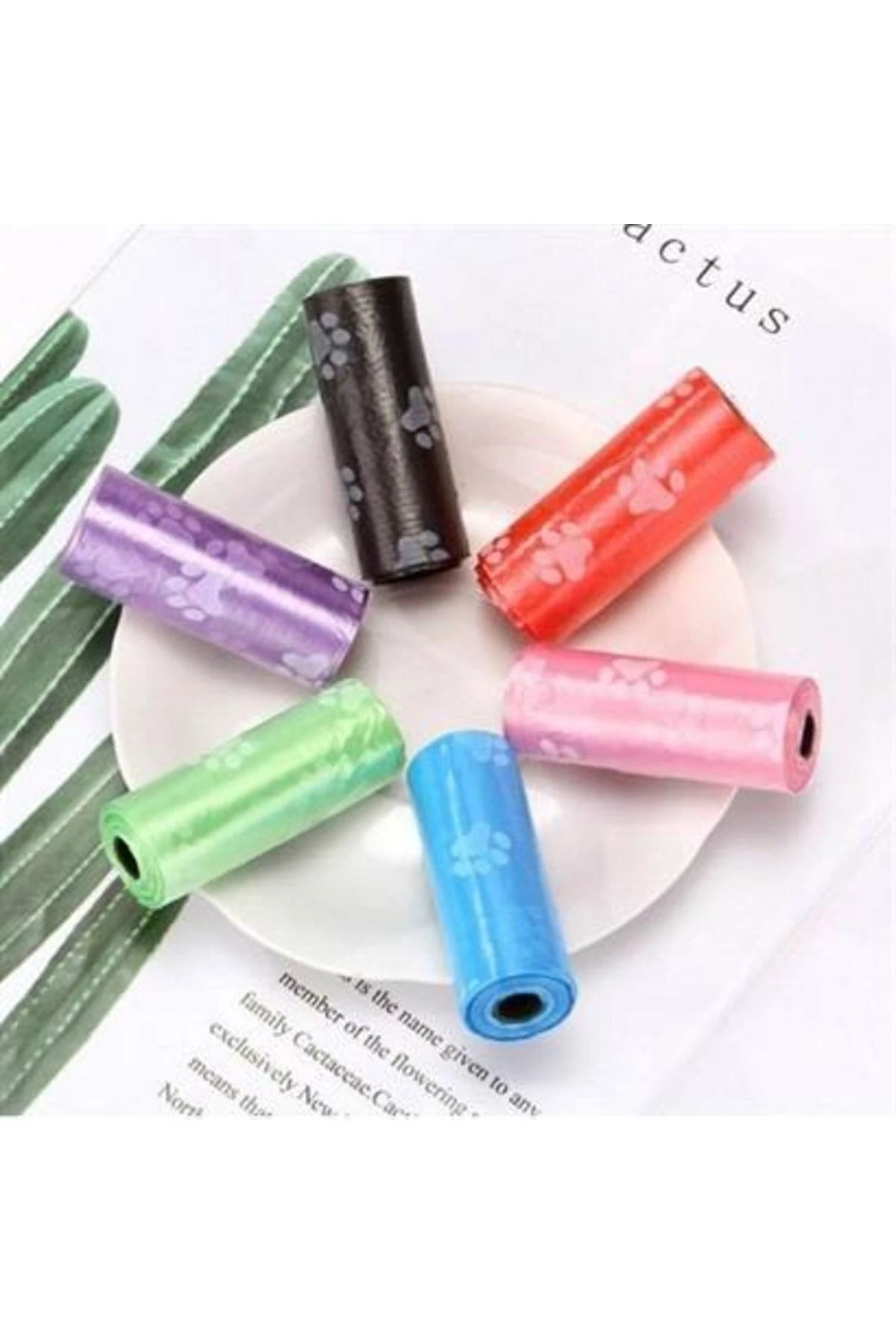 roichil® 4lü Evcil Hayvanlar Için Pati Desenli Kedi Köpek Kaka Poşeti Torbası