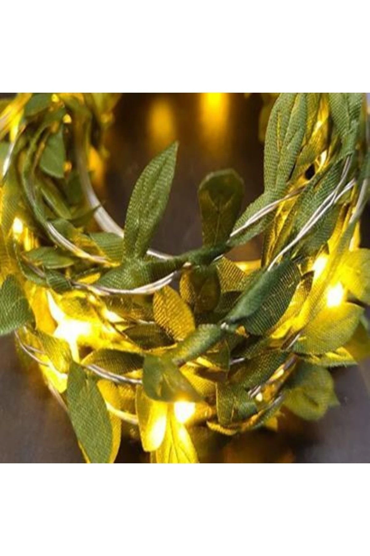 Yapraklı Dekorlu 3 Metre Peri Led Pilli Işık Yılbaşı Aydınlatma