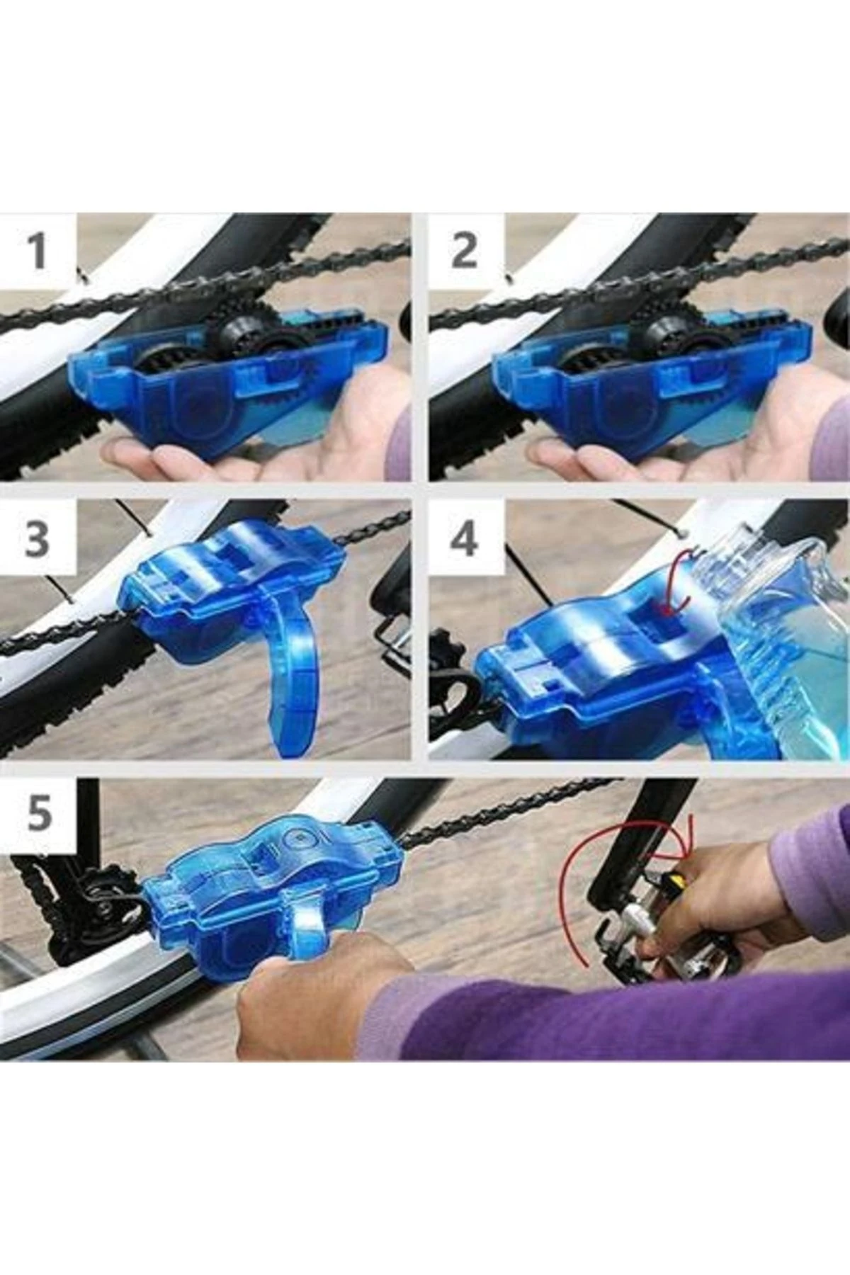 Bisiklet Zincir Dişlisi Koruyucu Pas Sökücü Temizleme Fırçası Aparatı Bakım Seti 4 Parça