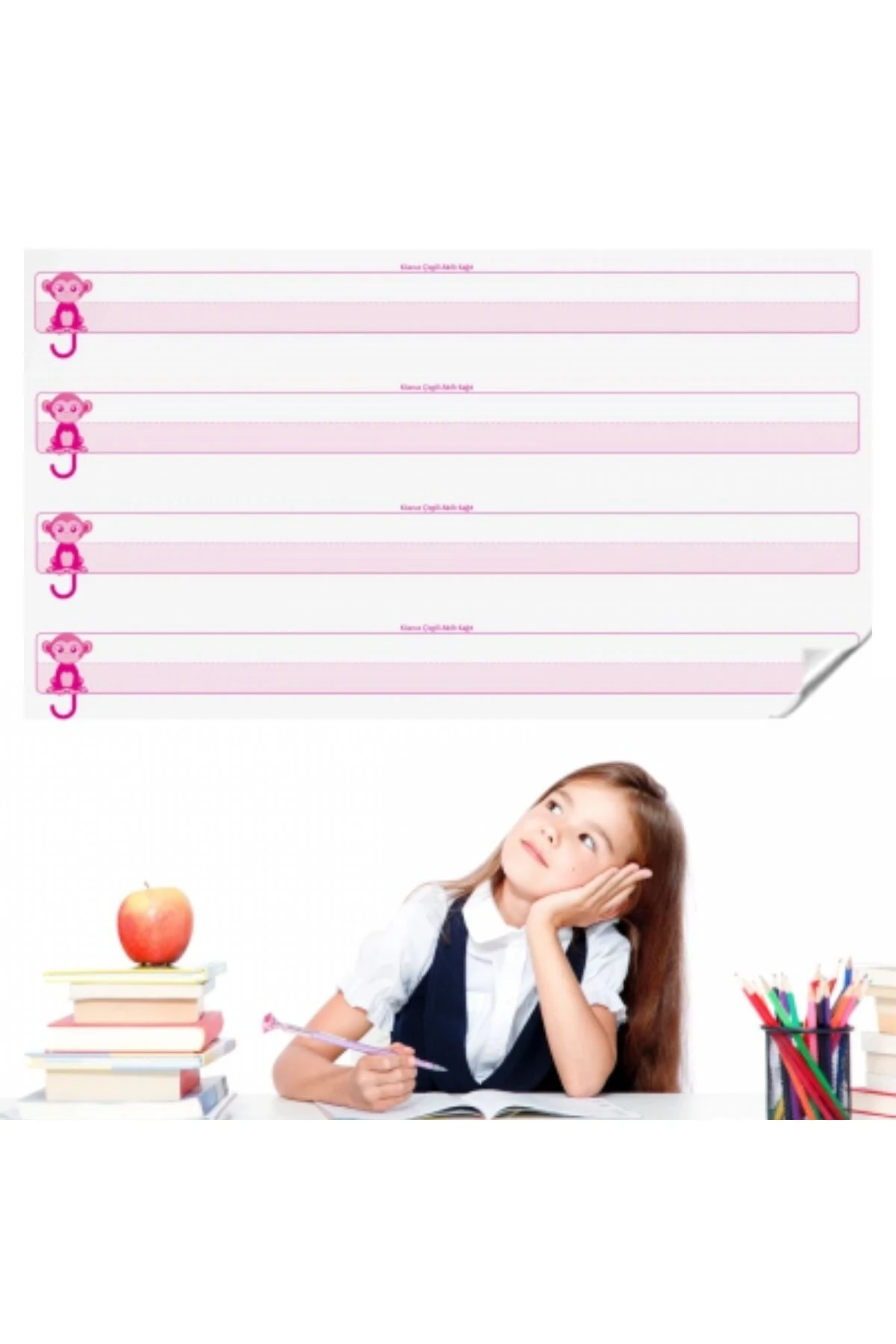® Kılavuz Çizgili Akıllı Kağıt Yazı Tahtası Duvarda İz Bırakmaz Statik Yeni Müfredata Uygun 100x56cm