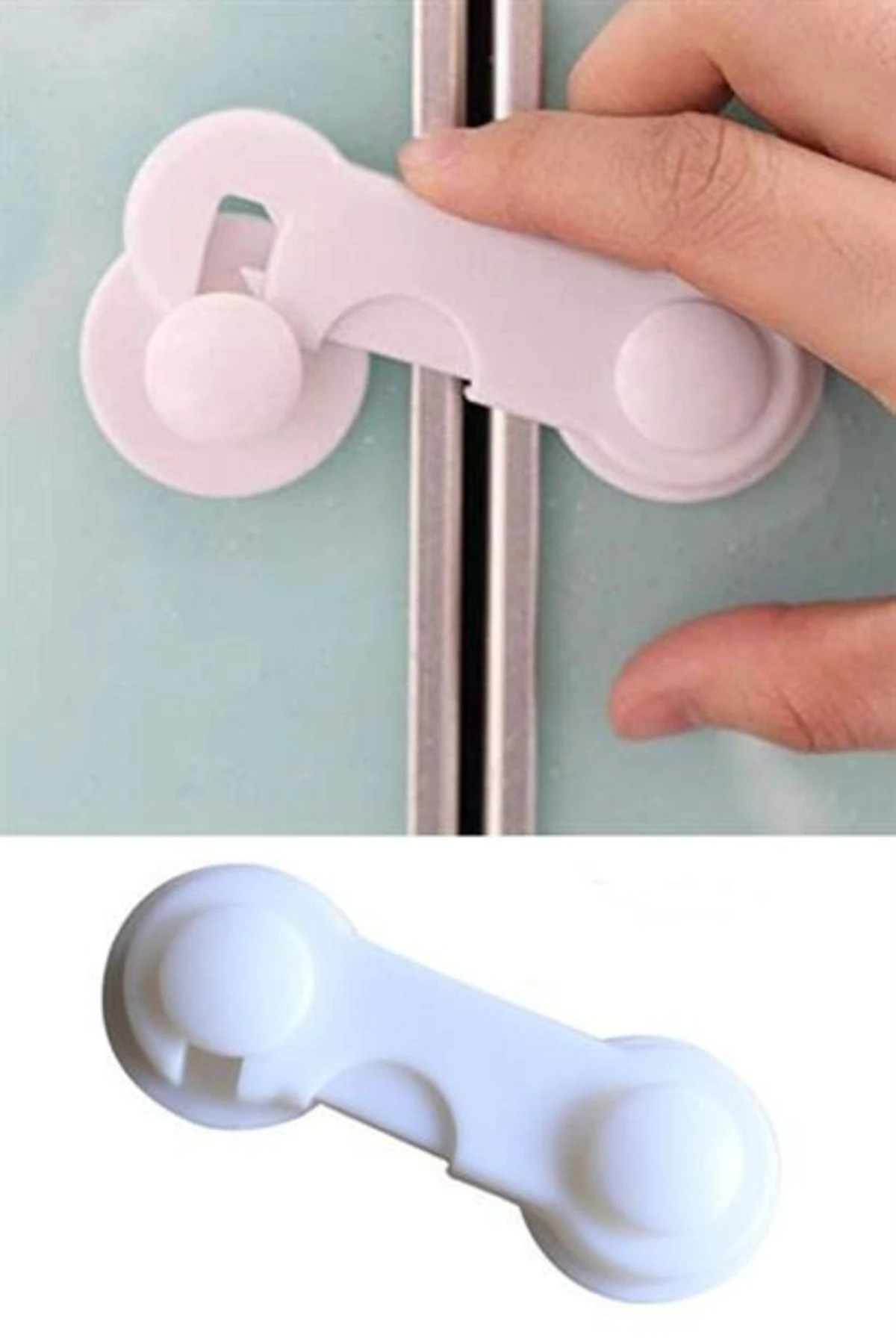 Bebek Çocuk Güvenliği Çekmece Ve Dolap Için Kendiliğinde Yapışkanlı Vidasız Kapak Kilidi