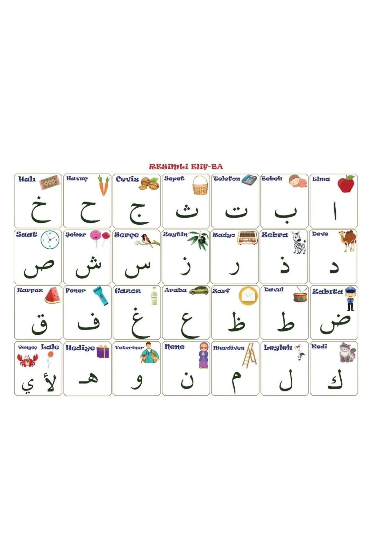 ® 100x150 cm Statik Kağıt Elif-Ba Öğrenme Tahtası