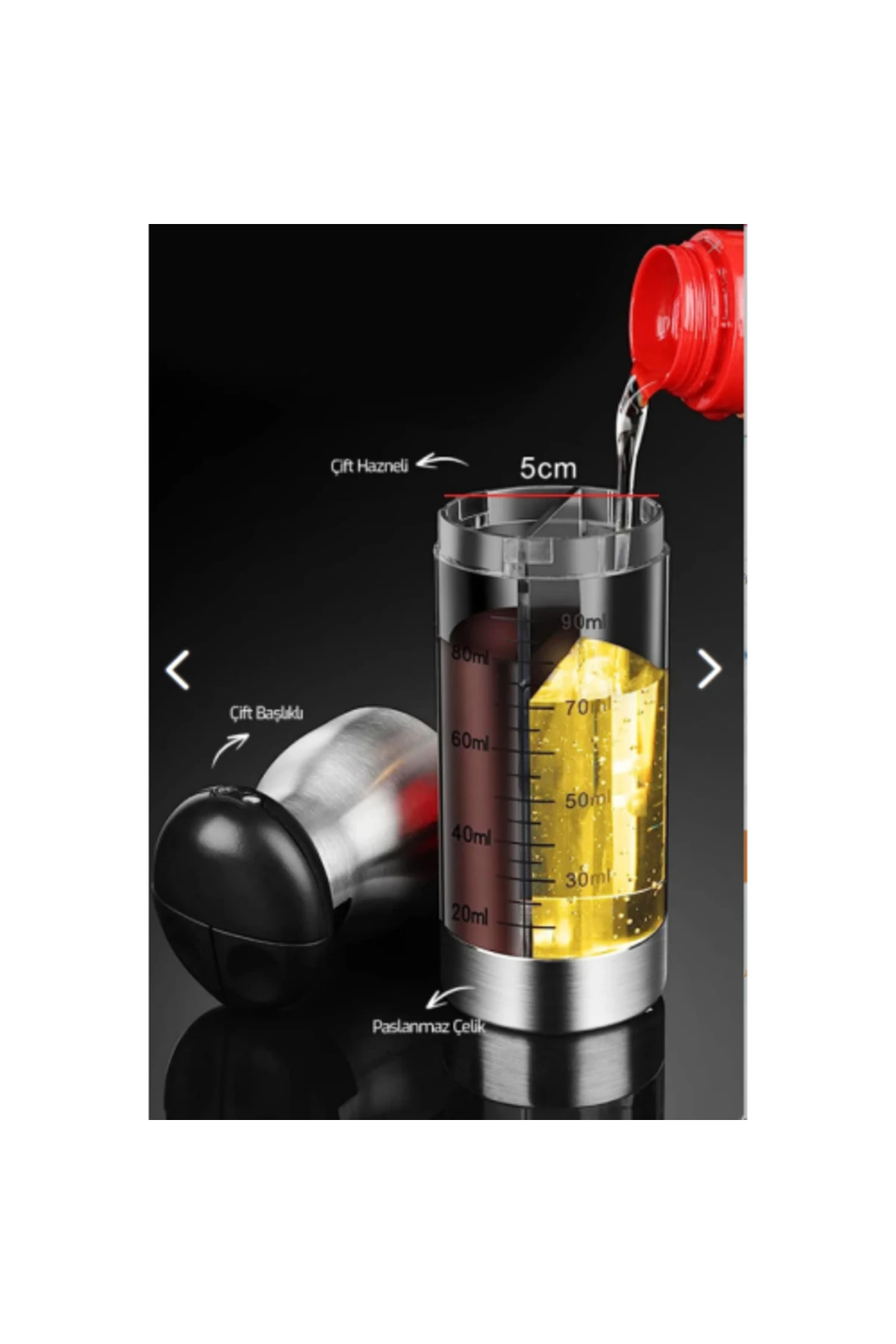 Çift Ölçekli Yağ ve Sirke Sprey Şişesi