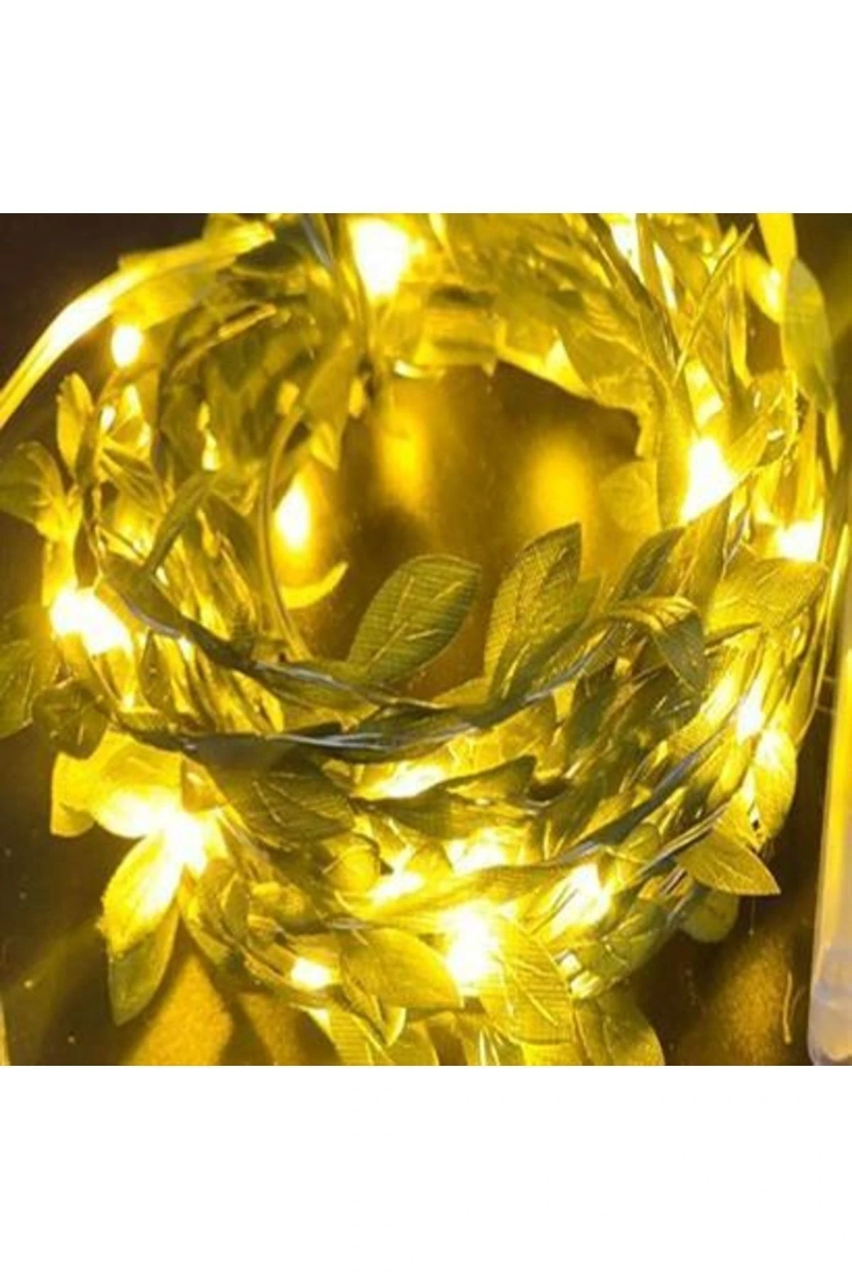 Yapraklı Dekorlu 3 Metre Peri Led Pilli Işık Yılbaşı Aydınlatma