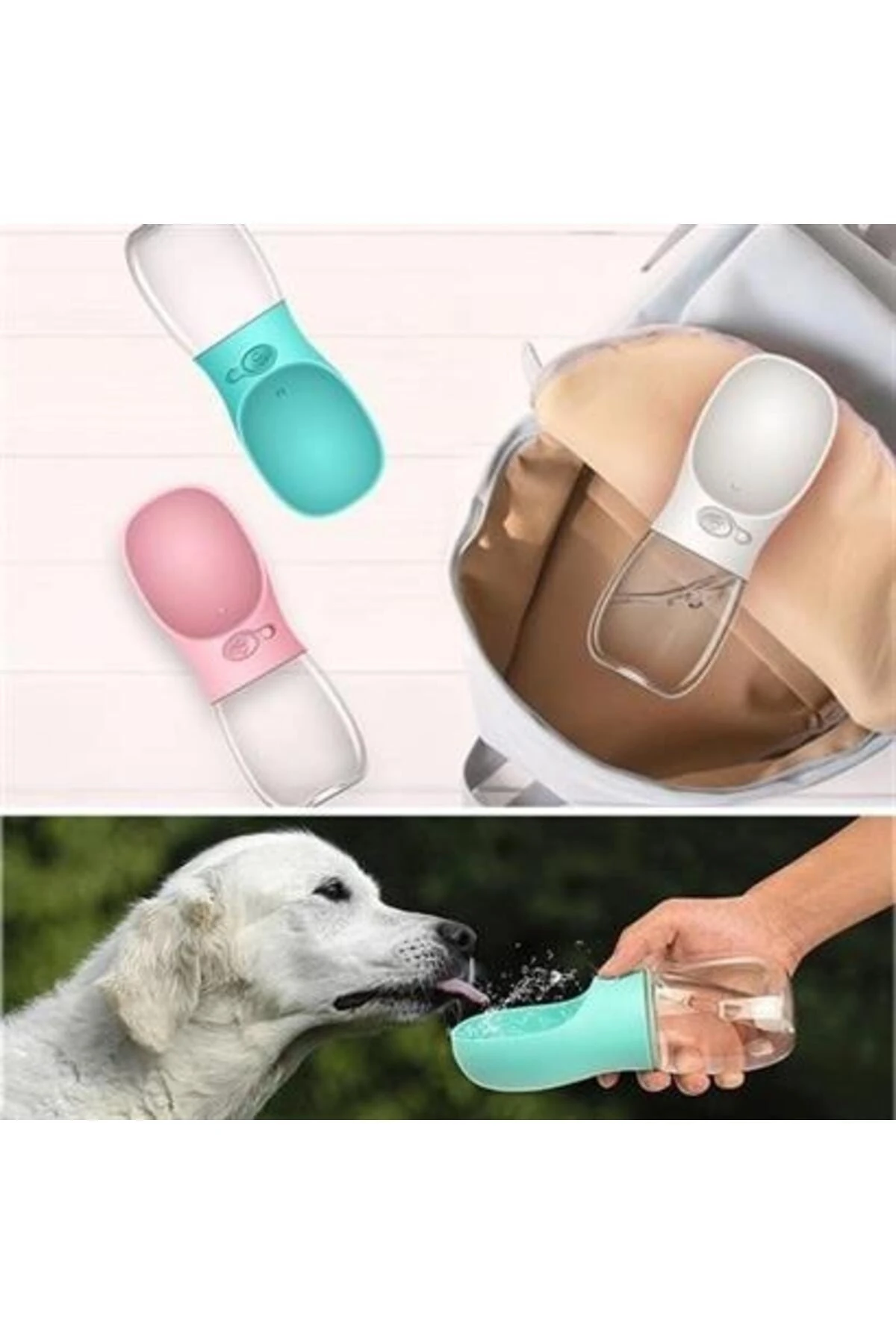 Taşınabilir Evcil Hayvan Suluğu Seyahat Kabı Kilitlenebilen Su Sızdırmaz Kap 350 ml