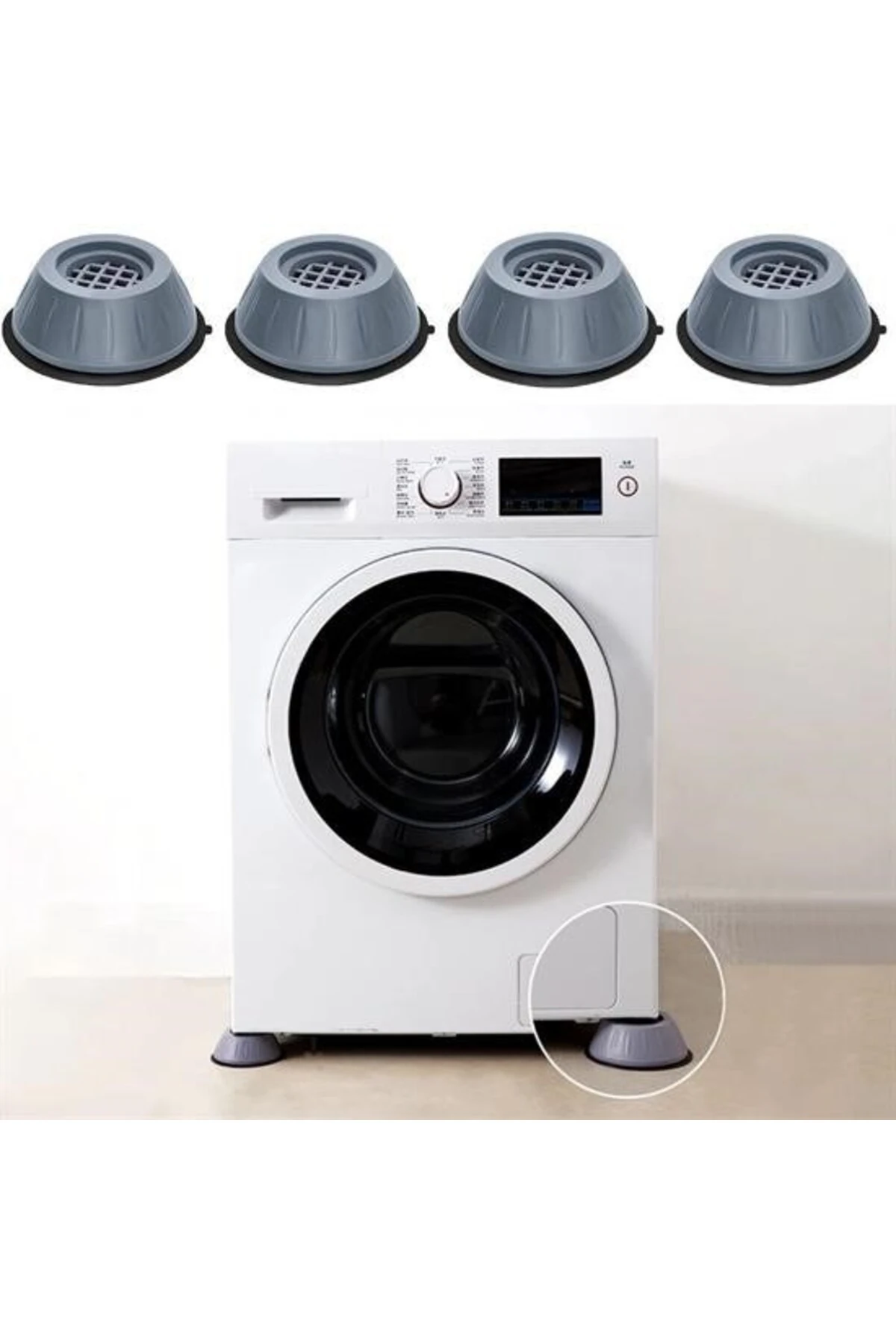 ® Çamaşır Makinesi Sarsıntı Titreşim Ses Önleyici Kaydırmaz Ayak 4lü Set