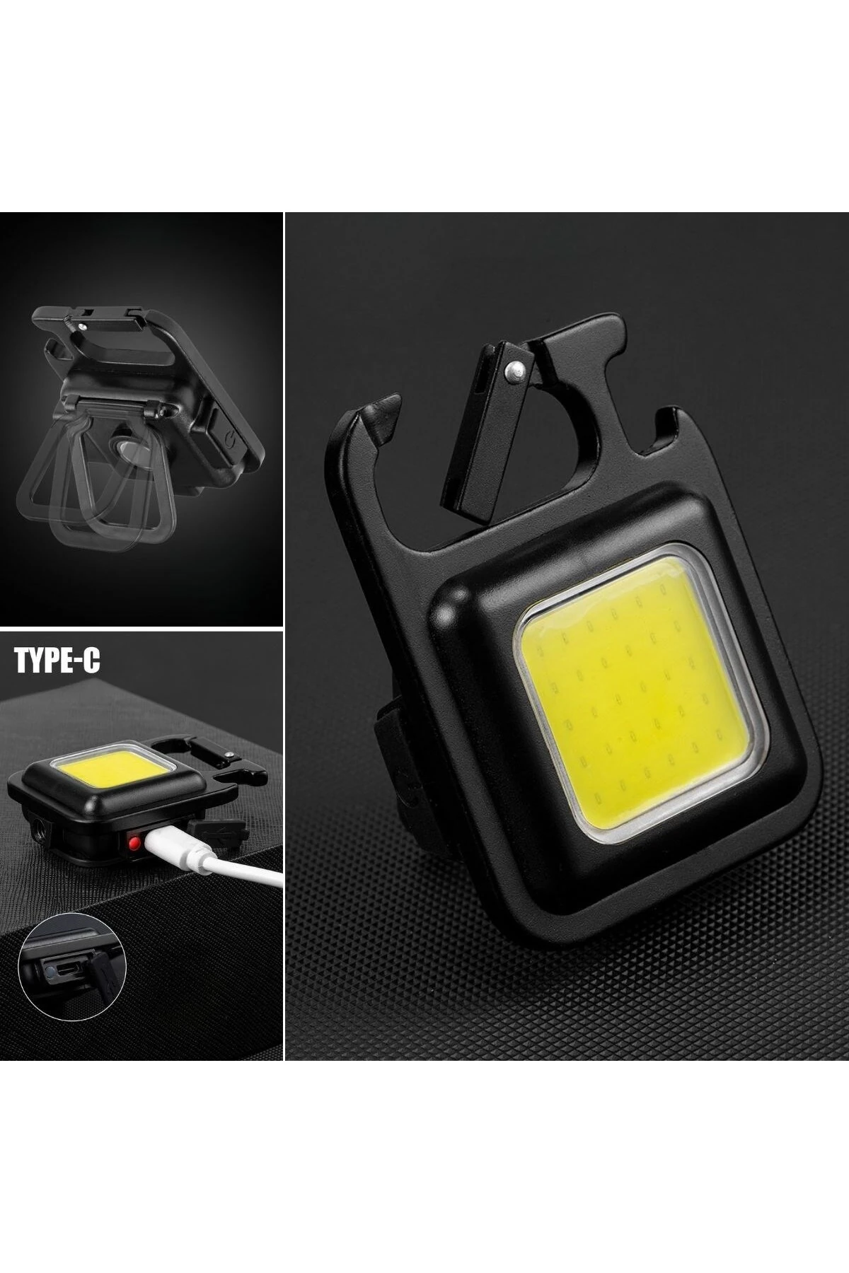 ® Anahtarlıklı, Açacaklı,Güçlü Mıknatıslı 3 Farklı Led Modlu Mini Boy El Feneri