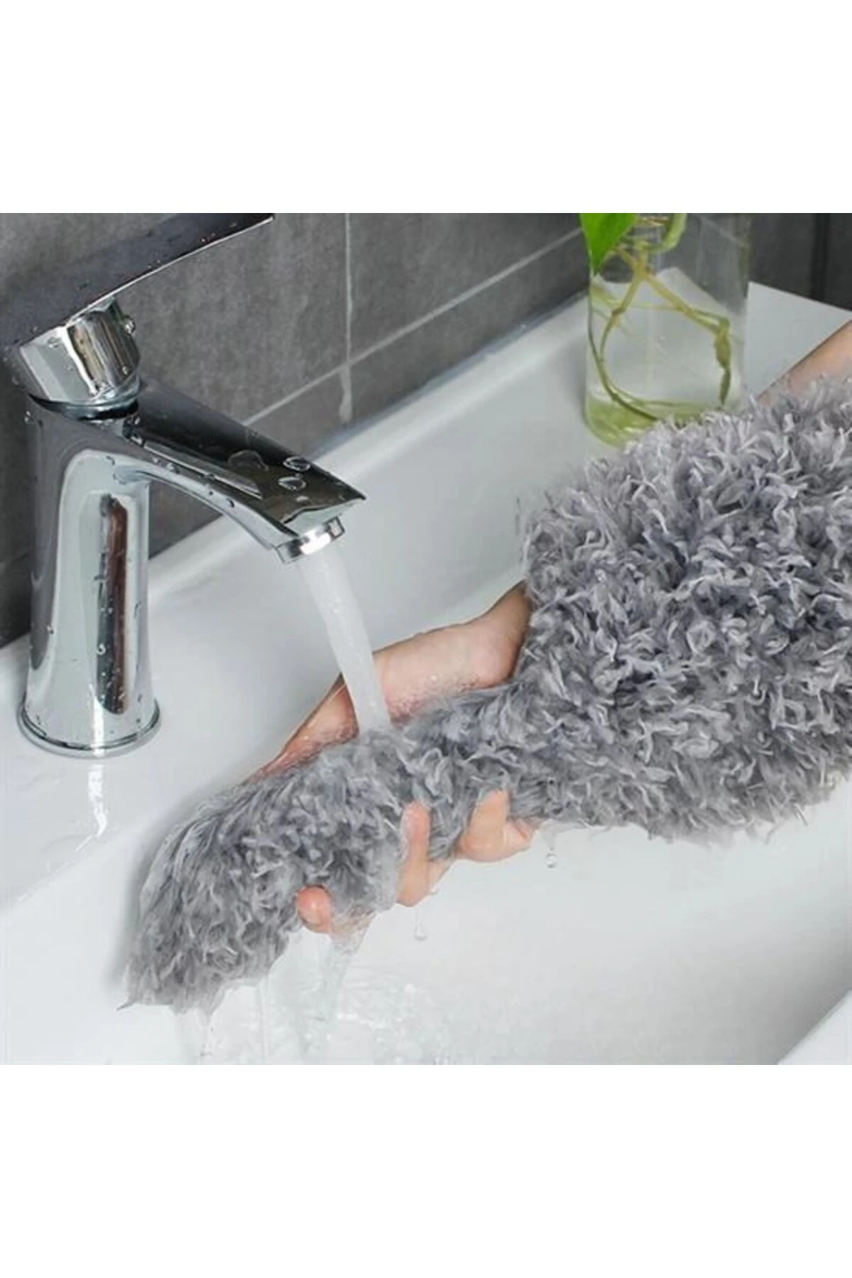 Teleskopik 3'lü Mop Toz Alma Püskülü Çok Fonksiyonlu Temizlik Seti