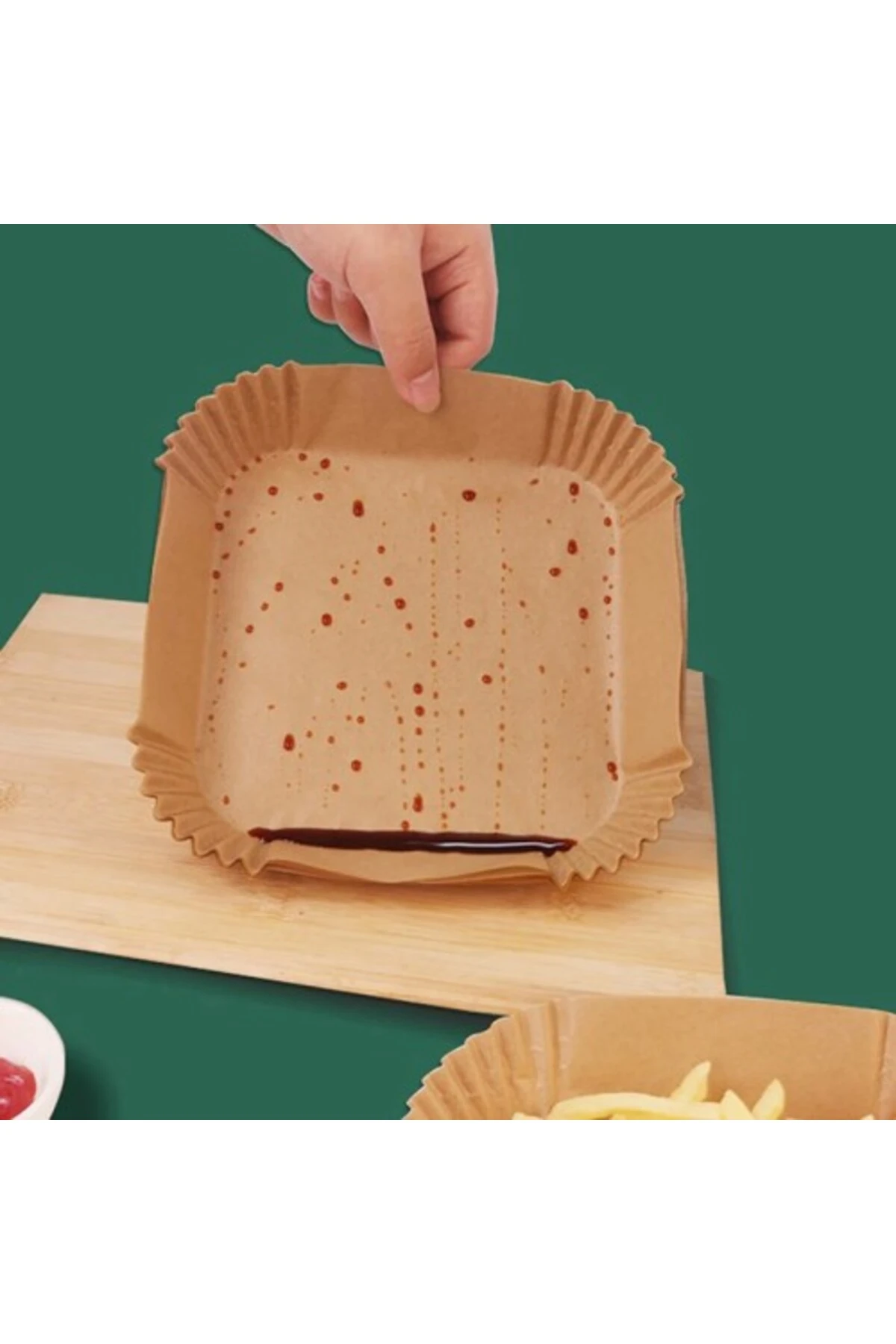 Büyük Boy Air Fryer Fritöz Pişirme Kağıdı 50 Adet