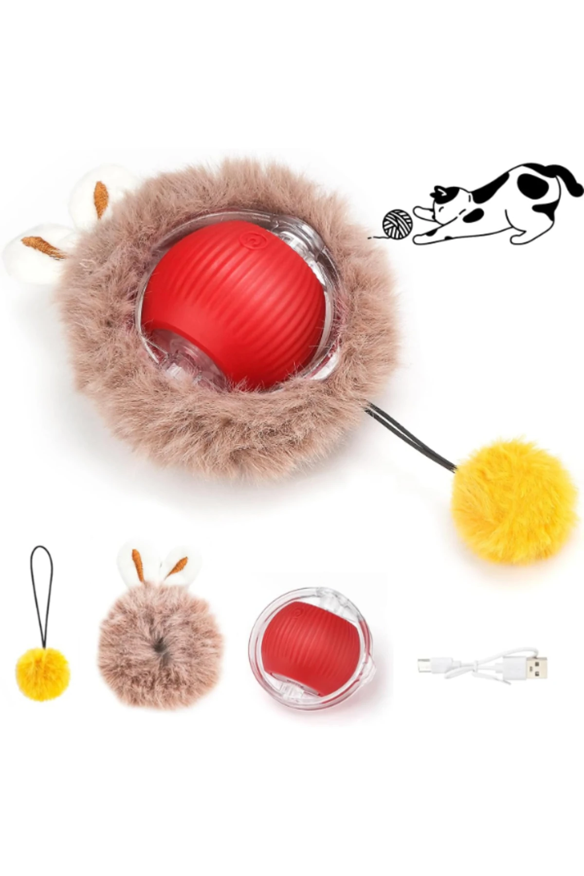Tüylü Şarjlı Kedi Oyuncağı