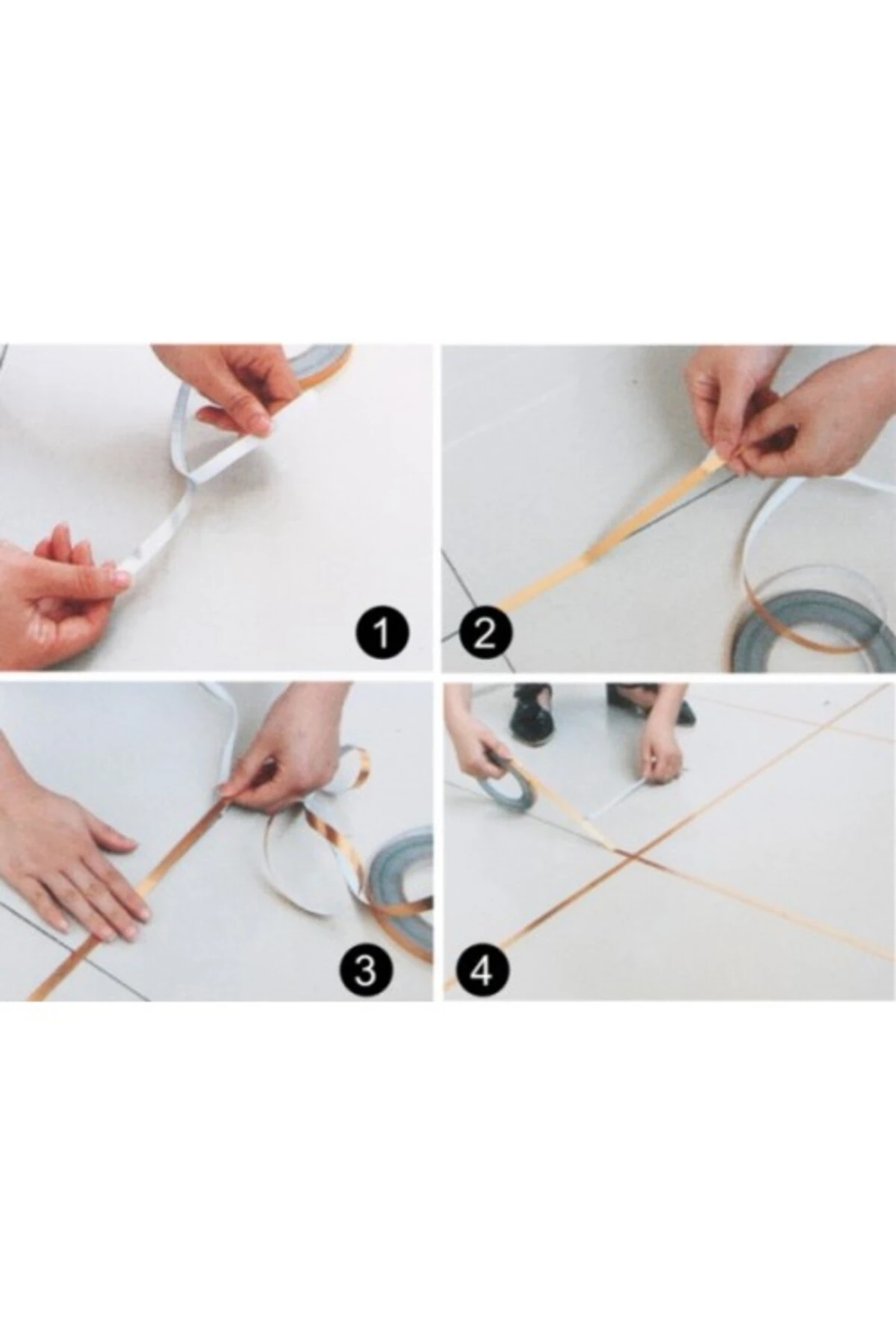 0.5 cm 50 Metre Gold Fayans Arası Şerit Bant