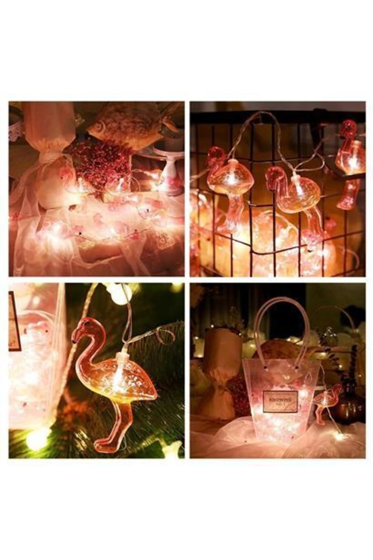 roichil® 10lu Pilli Led Flamingo Dekoratif Işık Zinciri Aydınlatma 1,5 Mt