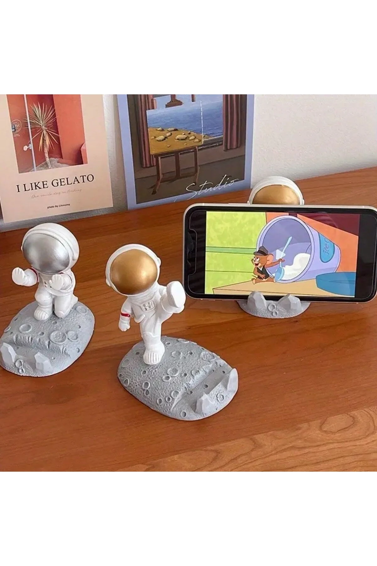 Mini Astronot Model Telefon ve Tablet Tutucu Standı
