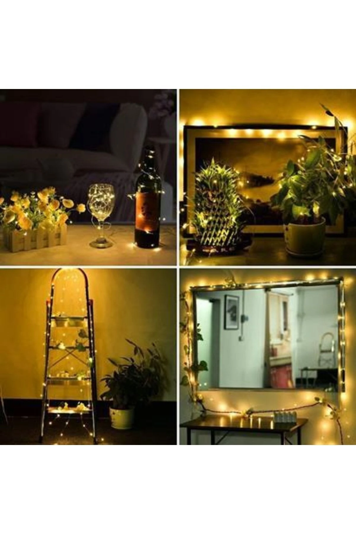 Peri Led Işık 5 Metre (SARI) Pilli Aydınlatma Şerit Saçak Spot Süsleme