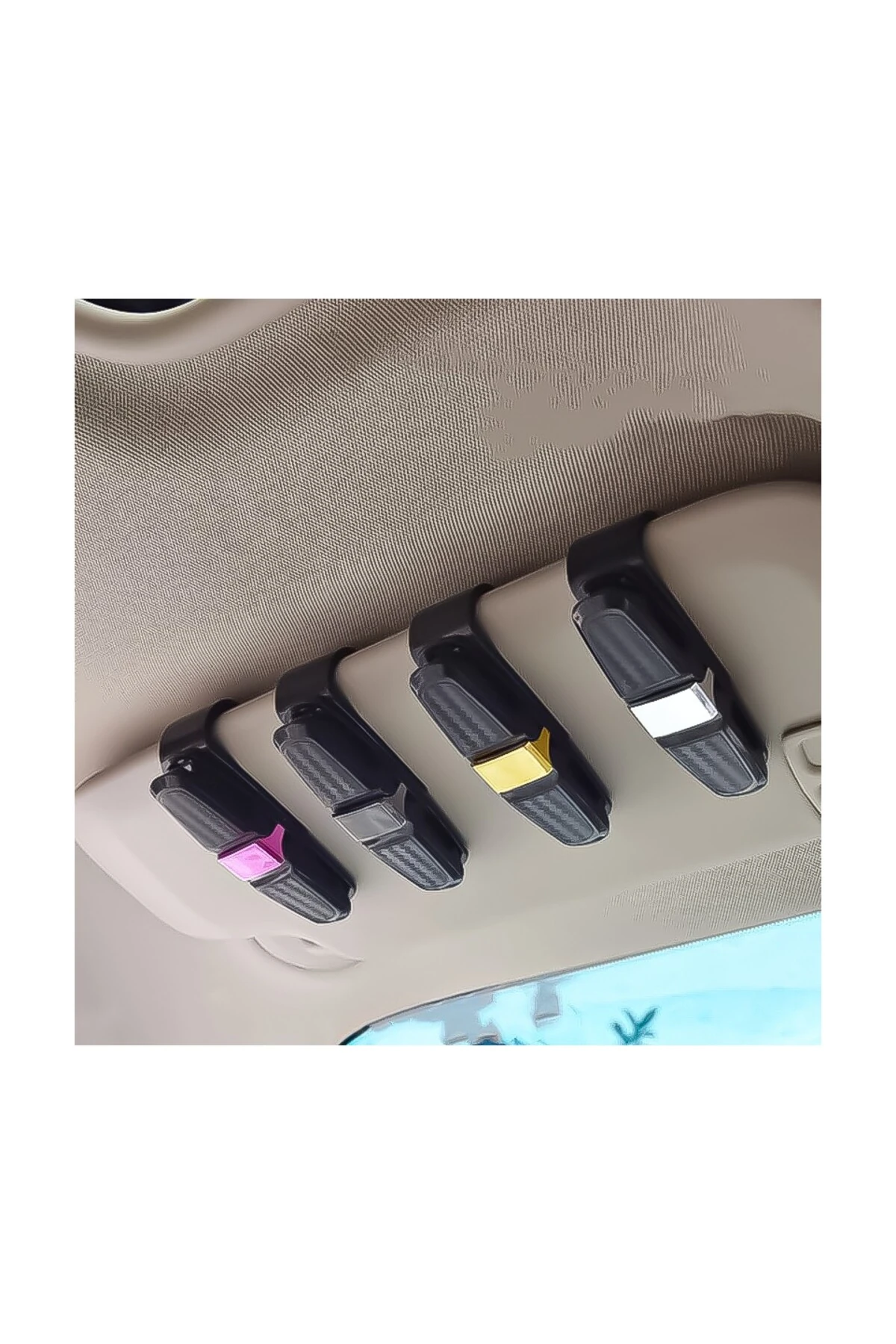 Araç Içi (Iki Taraflı) Gözlük Tutacağı - Kartvizit Tutacağı - Gözlük Klipsi 1 Adet