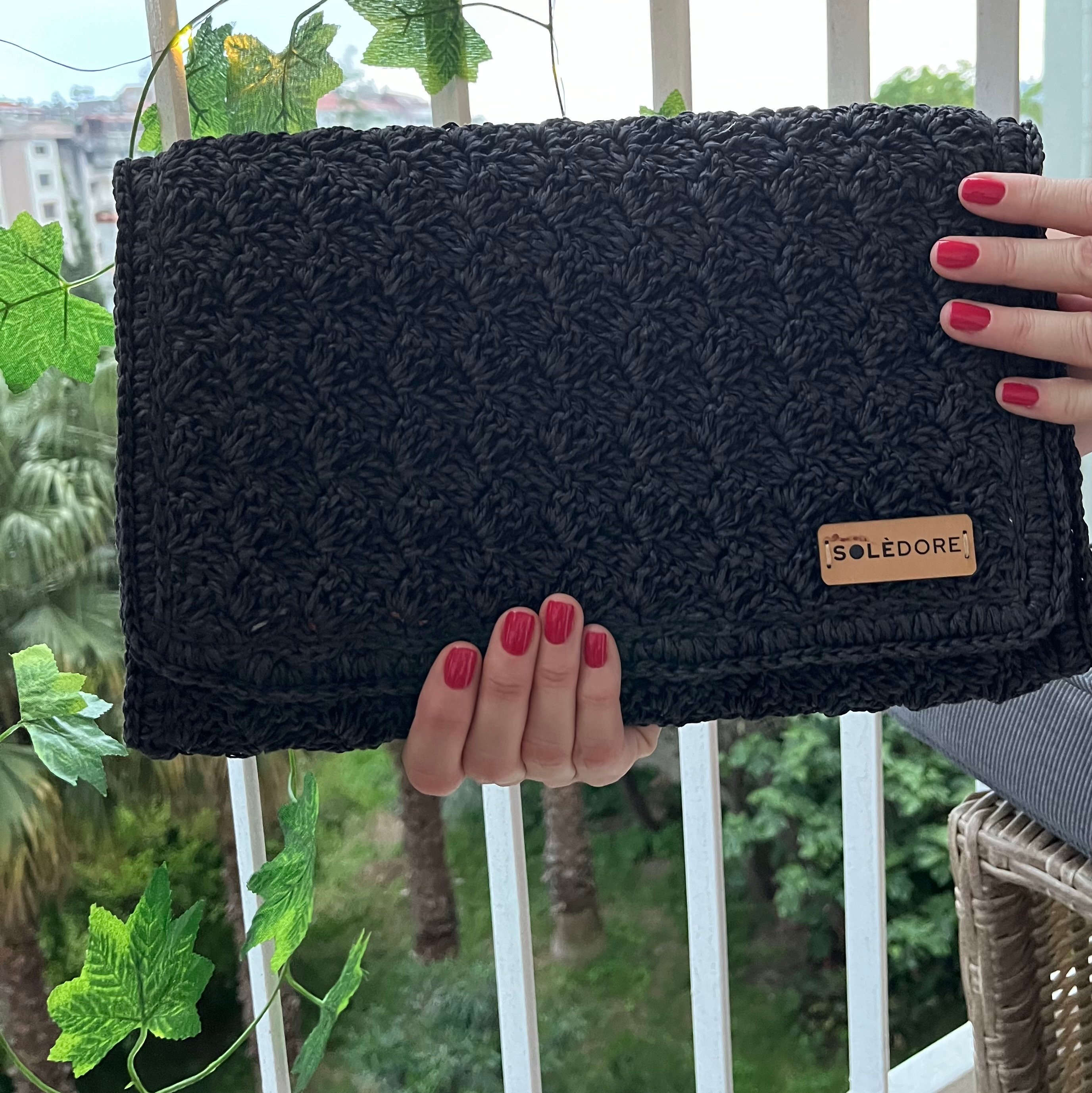 Soledore clutch Çanta Siyah