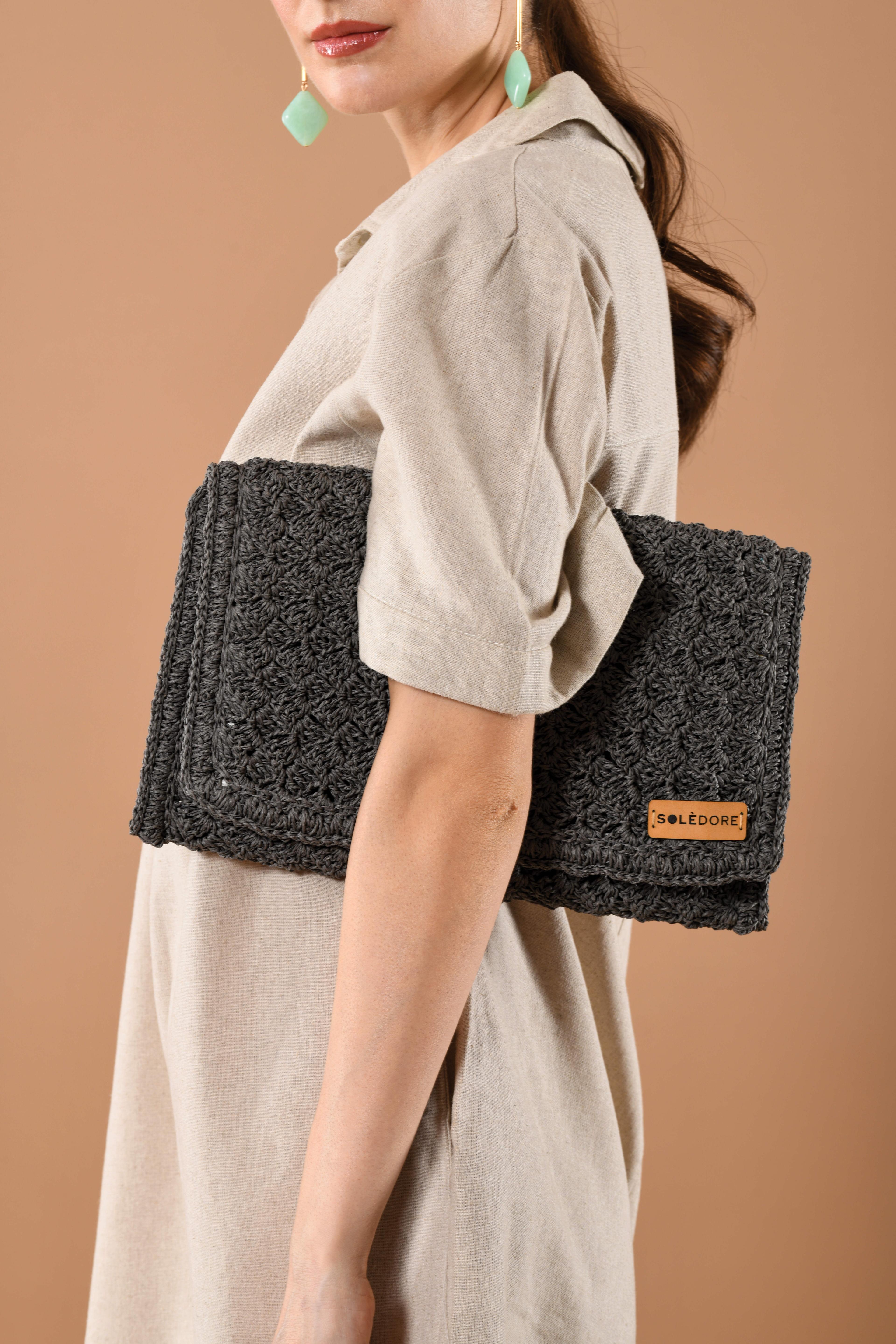 Soledore Clutch Çanta Gri