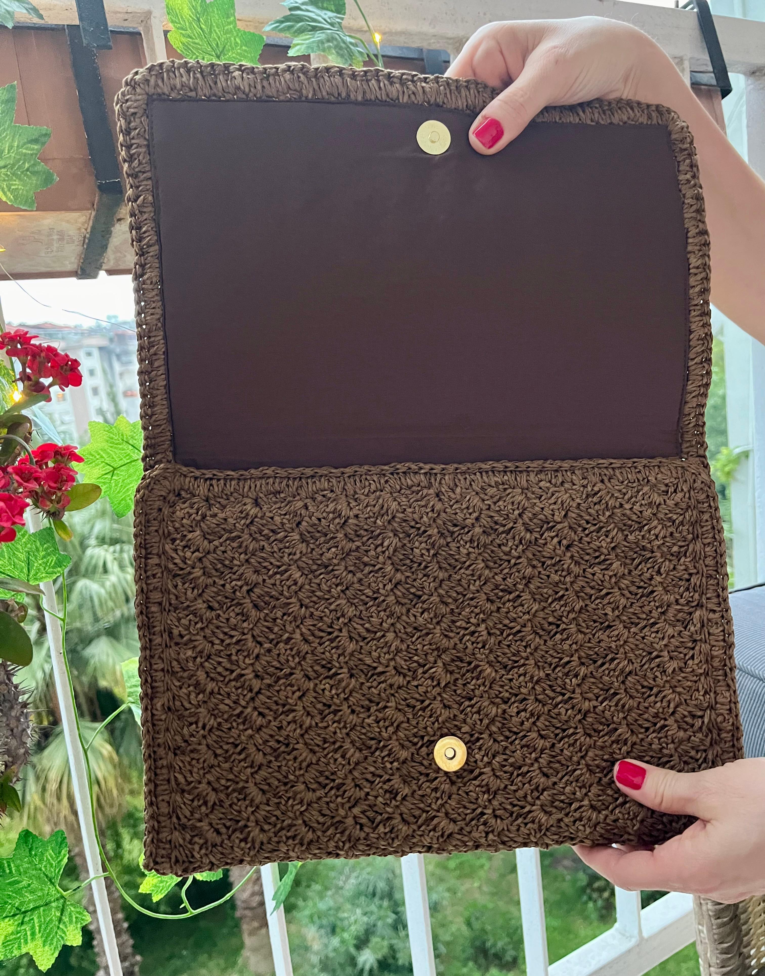 Soledore Clutch Çanta Kahverengi