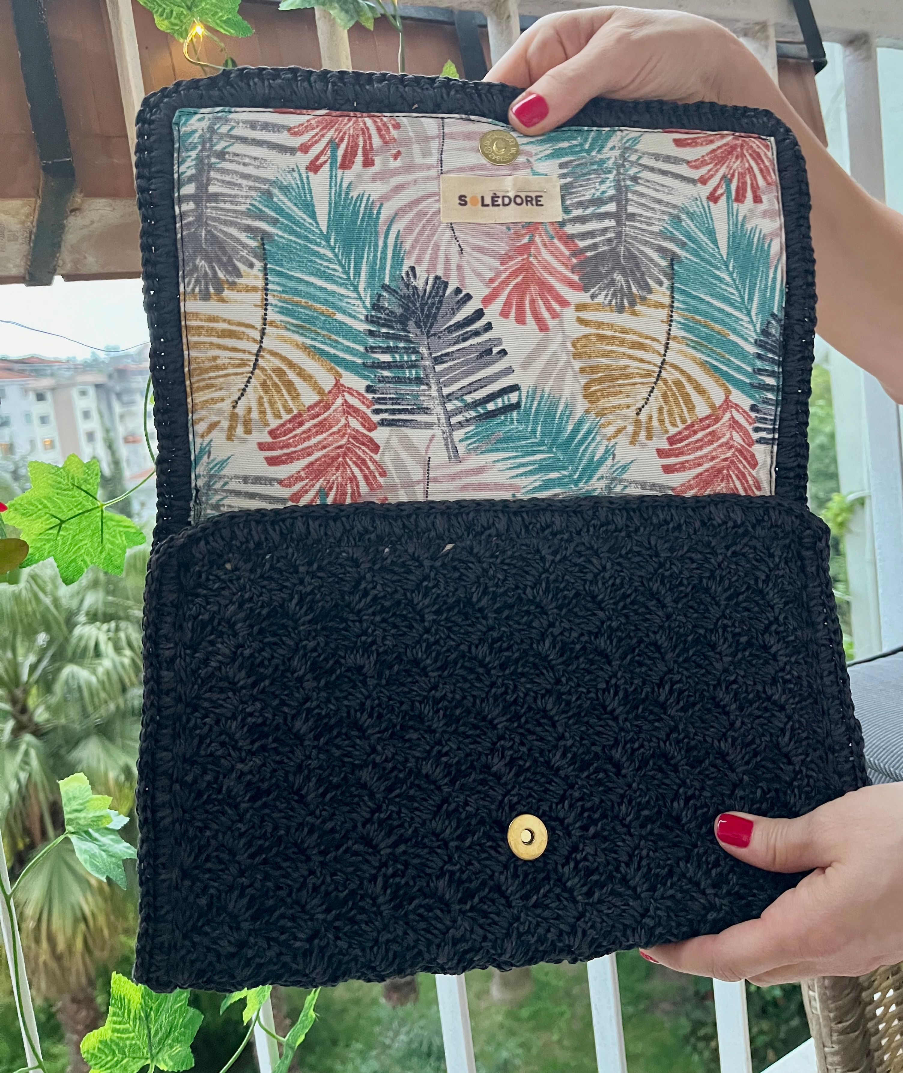 Soledore clutch Çanta Siyah