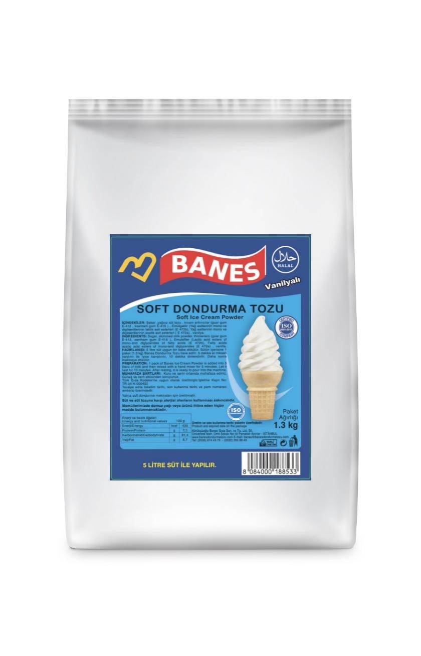 Banes Vanilyalı Premium Soft Dondurma Tozu