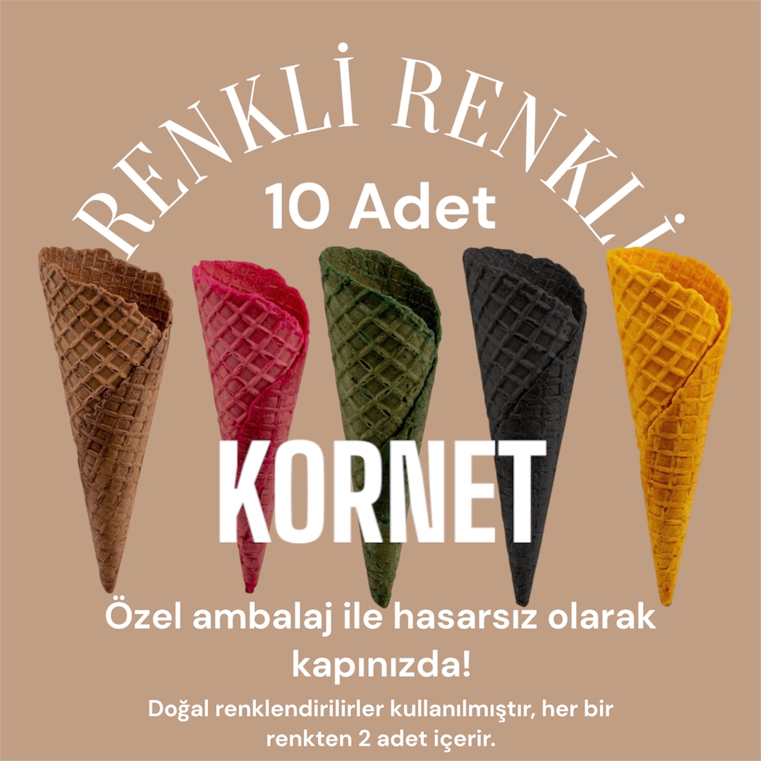 Renkli Kornet 10'lu